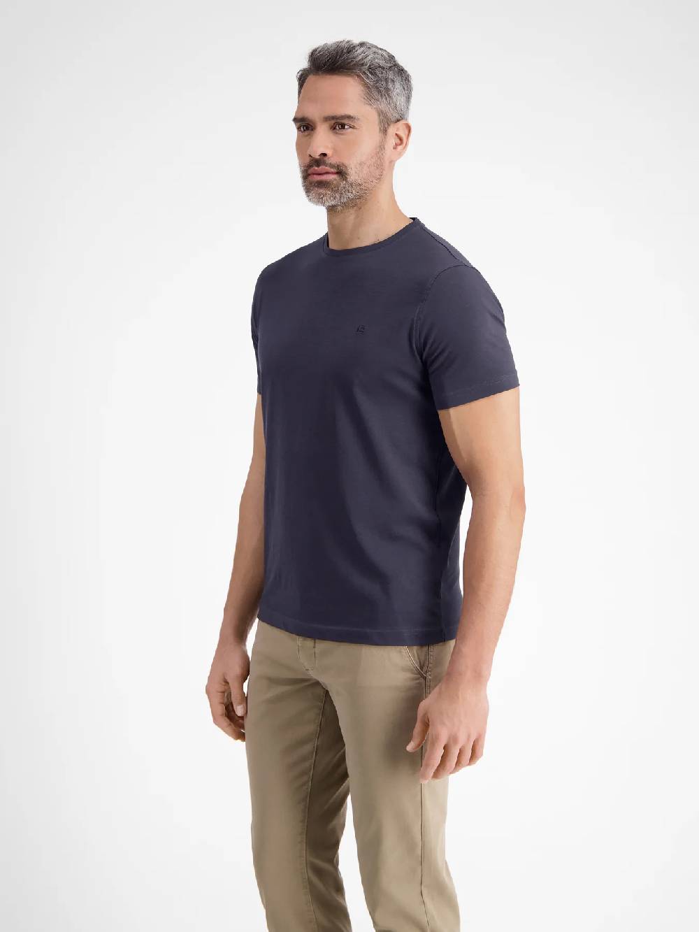 Lerros 2003000 KLASSIEK HEREN-T-SHIRT ME RONDE HALS (480 NAVY)