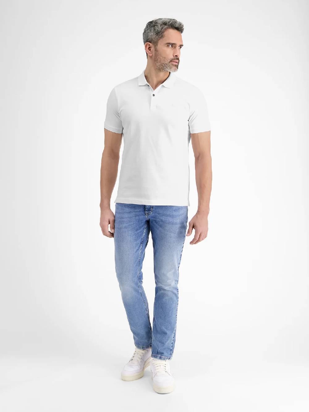 Lerros 2003200 BASIC POLOSHIRT EN PIQUÉKWALITEIT (100 WHITE)