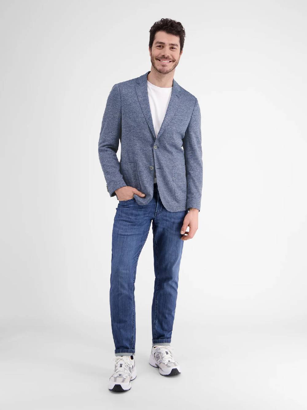 Lerros 2007K18 JERSEYBLAZER MET PRINT OP DE BINNENVOERING (485 CLASSIC NAVY)