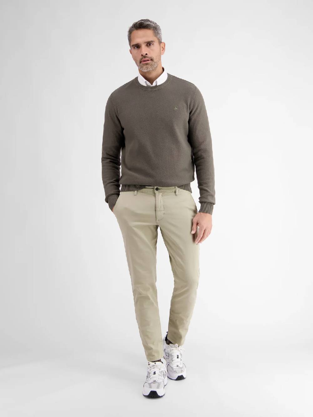 Lerros 2009166 CHINO MICROSTRUCTUUR SLIM FIT (707 SOFT STONE)