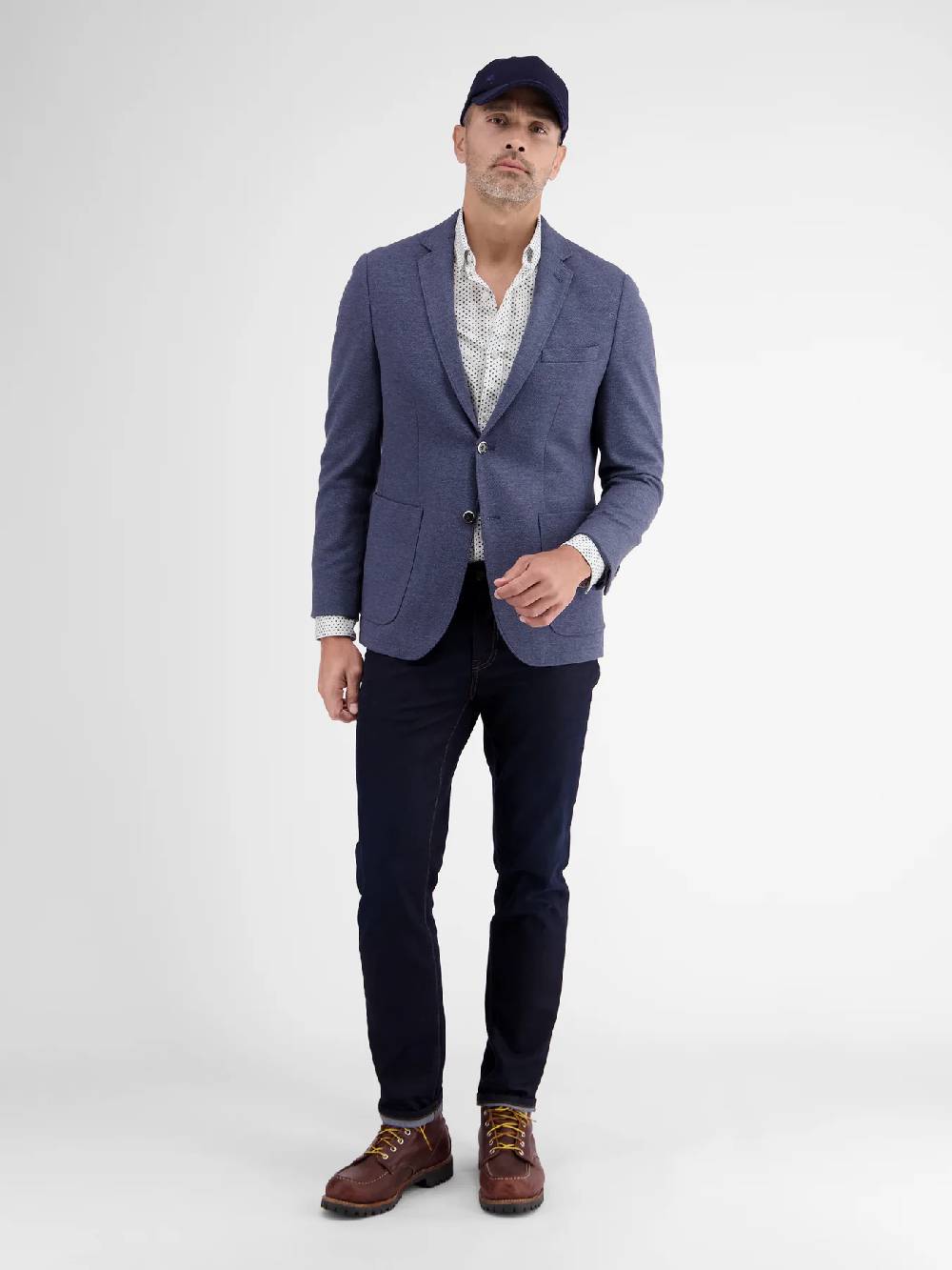 Lerros 23D1471 POPLIN OVERHEMD MINIMALE PRINT (100 WHITE)