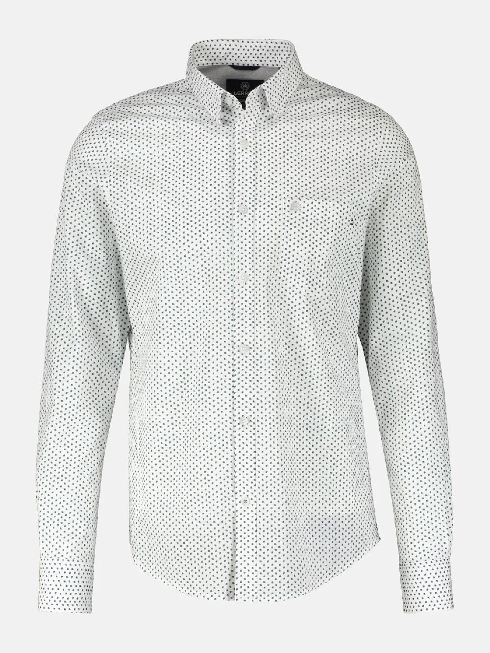Lerros 23D1471 POPLIN OVERHEMD MINIMALE PRINT (100 WHITE)