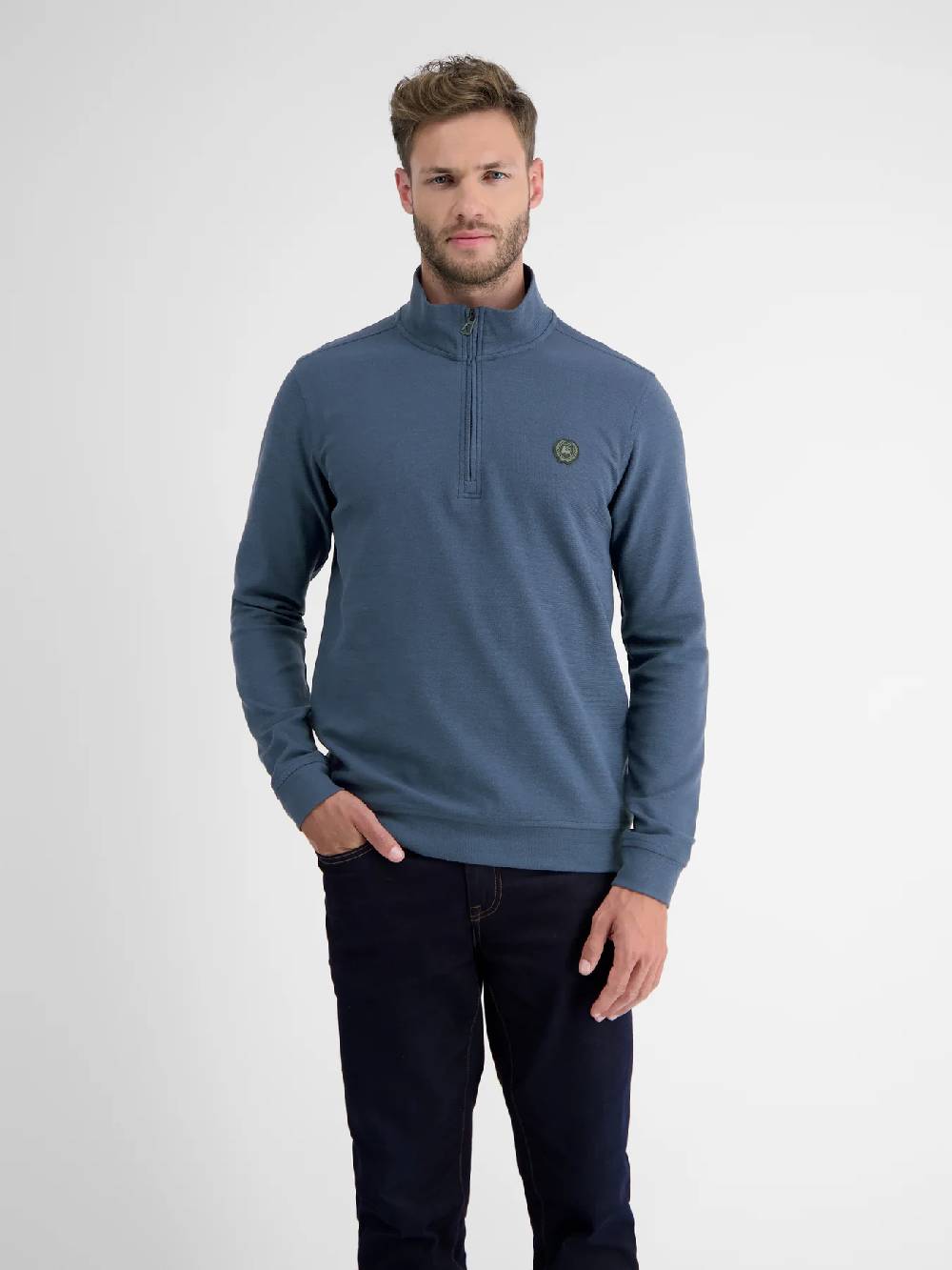 Lerros 23D4402 GESTRUCTUREERDE SWEATBROEK (448 STORM BLUE)