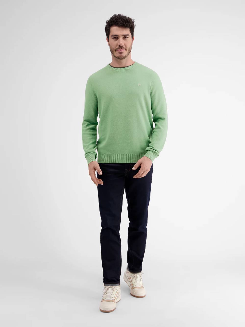 Lerros 23D5001 GEBREIDE TRUI MET RONDE HALS (612 SAGE GREEN)