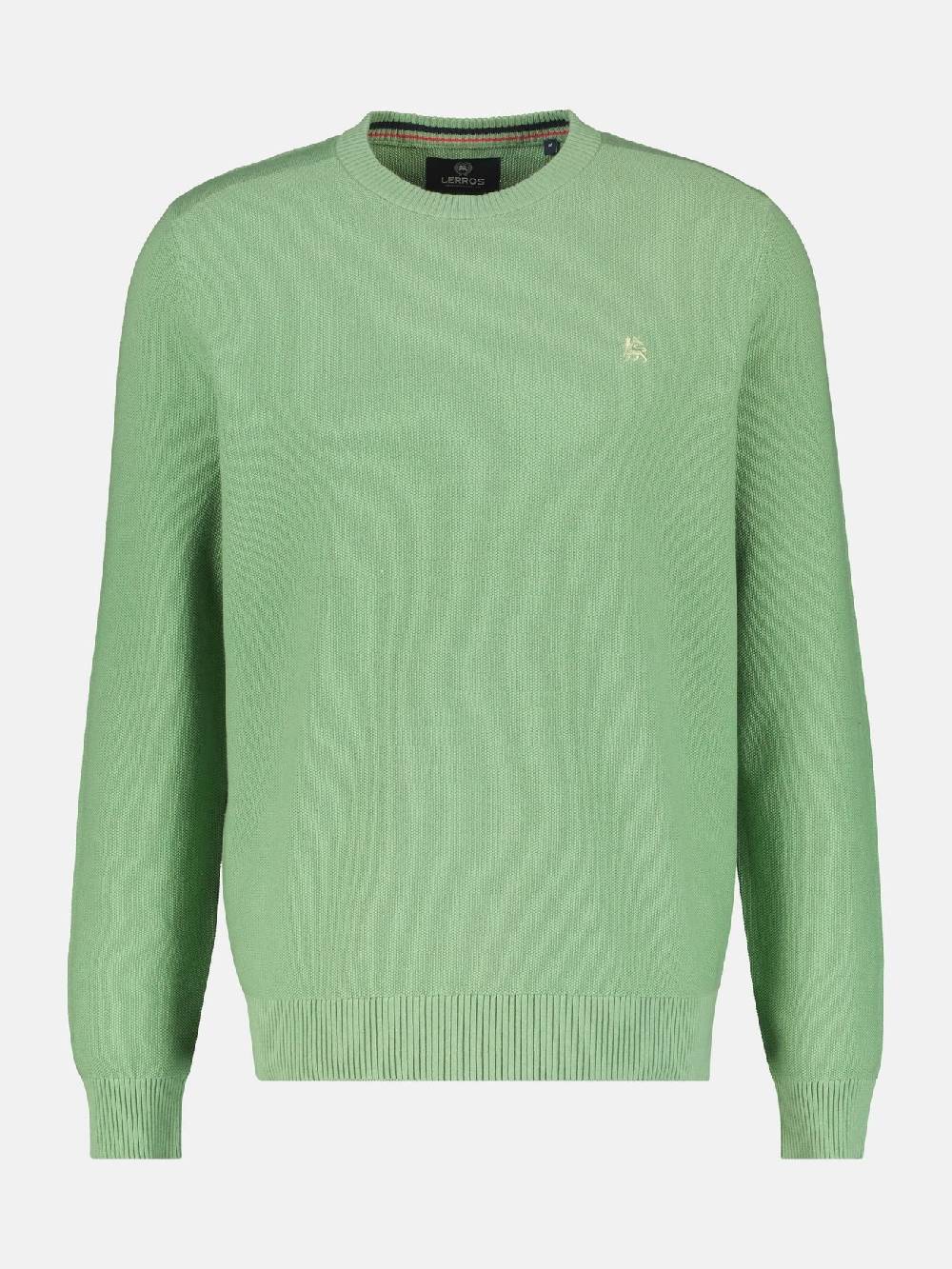 Lerros 23D5001 GEBREIDE TRUI MET RONDE HALS (612 SAGE GREEN)