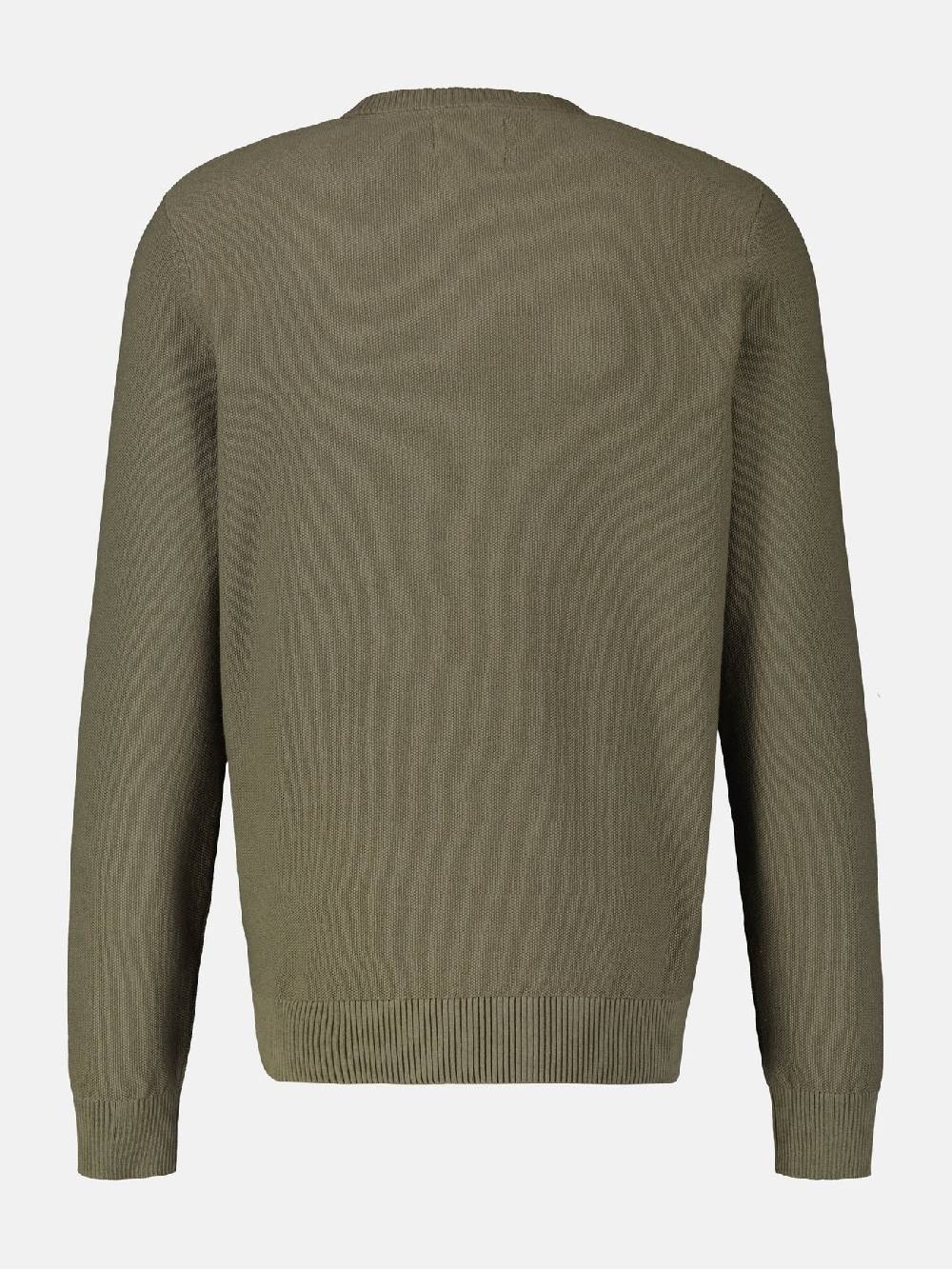 Lerros 23D5001 GEBREIDE TRUI MET RONDE HALS (659 AGED OLIVE)