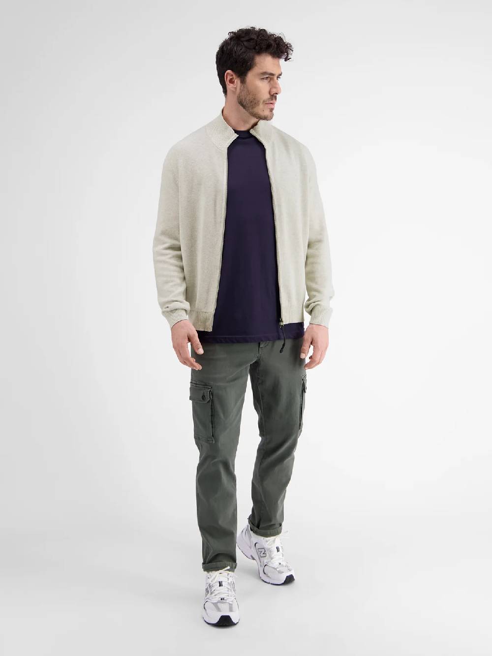 Lerros 23D5503 VEST MET OPSTAANDE KRAAG (127 FOG WHITE MELANGE)