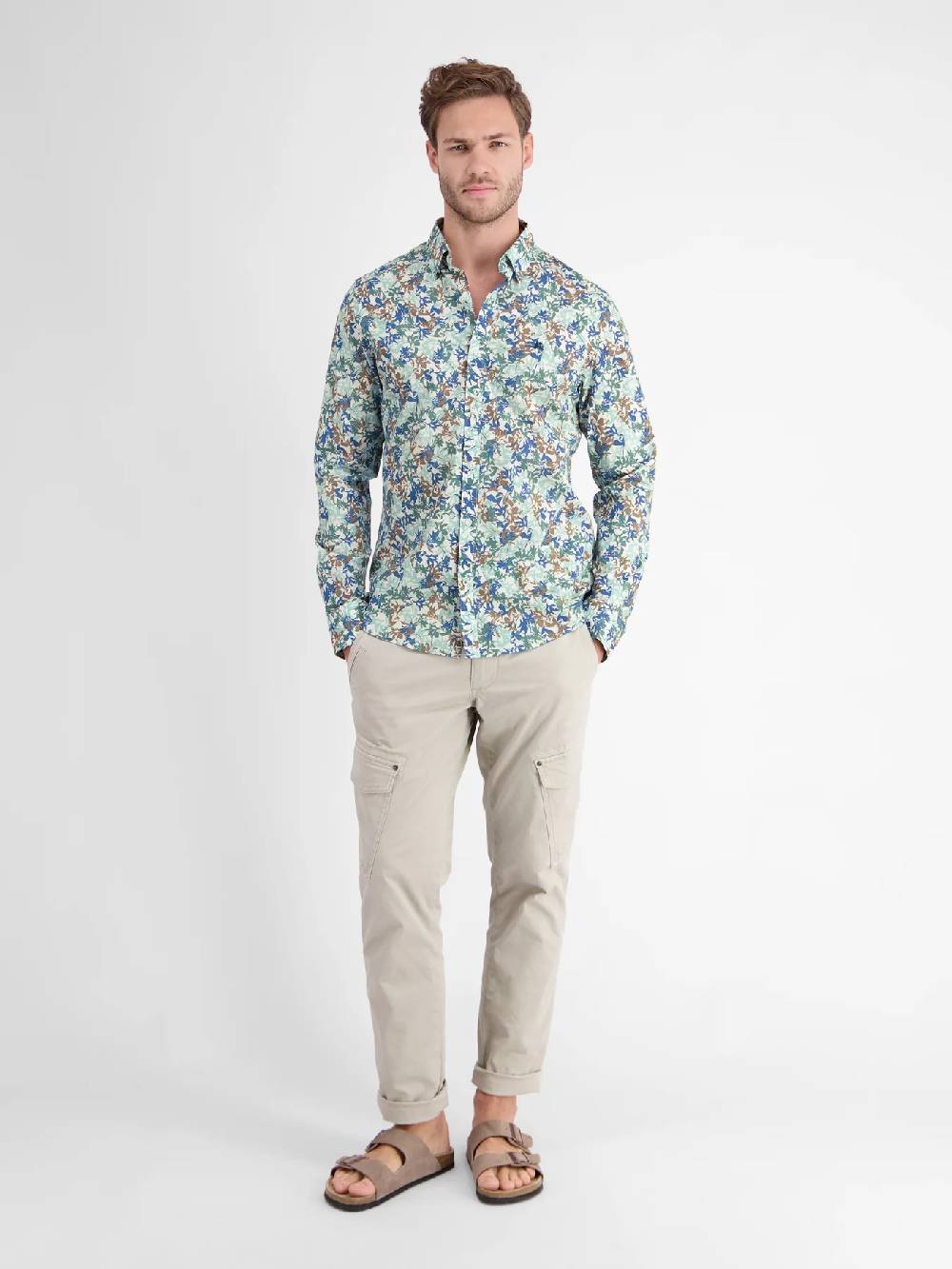 Lerros 2421406 H11 Hemd 1/1 Arm (622 Coastal Sea Blu)