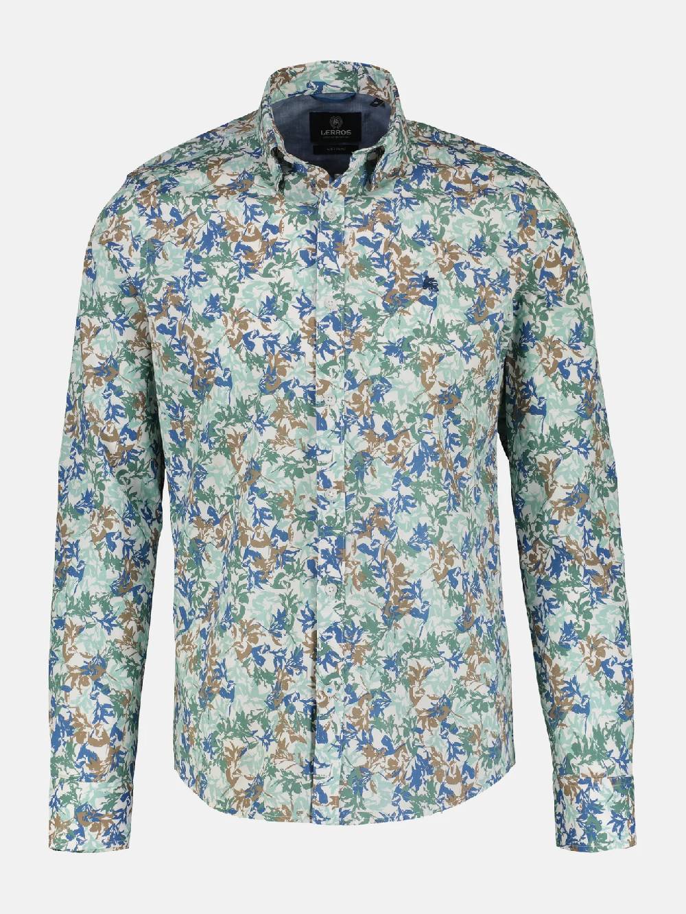 Lerros 2421406 H11 Hemd 1/1 Arm (622 Coastal Sea Blu)