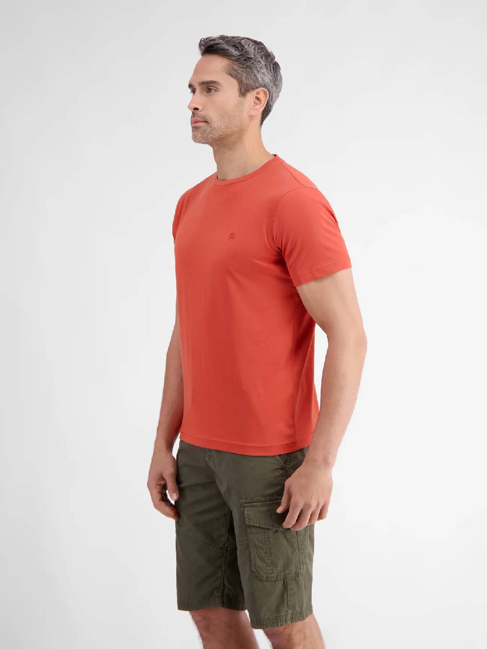 Lerros 2423000 EFFEN BASIC T-SHIRT LOGOSTEEK (327 DEEP CORAL RED)