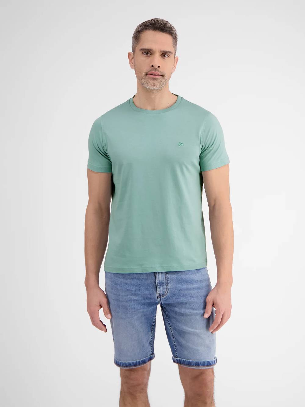 Lerros 2423000 EFFEN BASIC T-SHIRT LOGOSTEEK (622 COASTAL SEA BLUE)