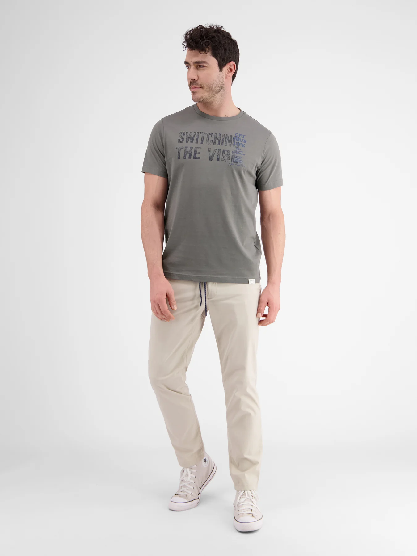 Lerros 2423005 EFFEN T-SHIRT PRINT OP DE BORST (277 BASALT GREY)
