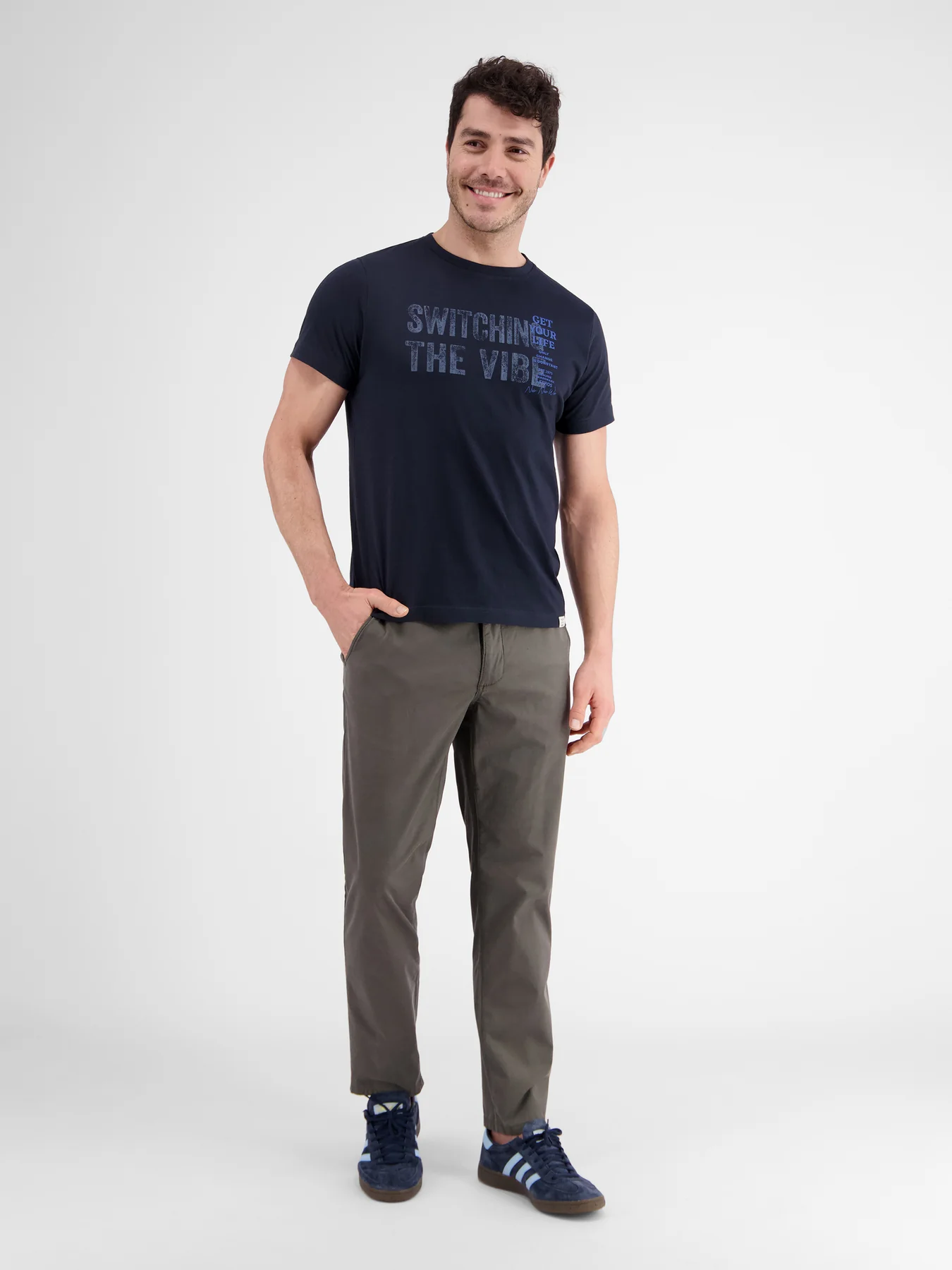 Lerros 2423005 EFFEN T-SHIRT PRINT OP DE BORST (485 CLASSIC NAVY)