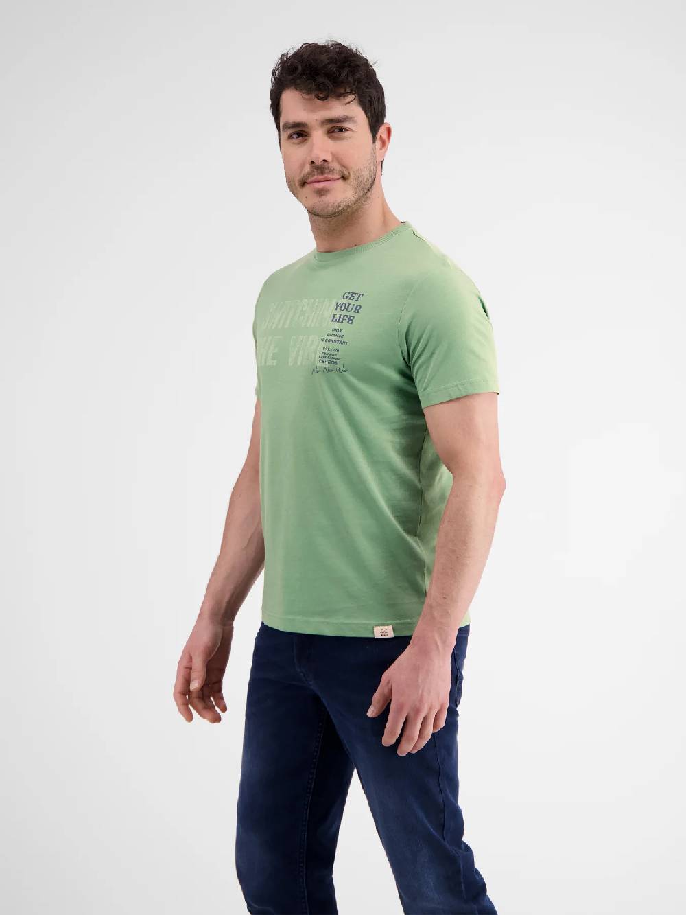 Lerros 2423005 EFFEN T-SHIRT PRINT OP DE BORST (612 SAGE GREEN)