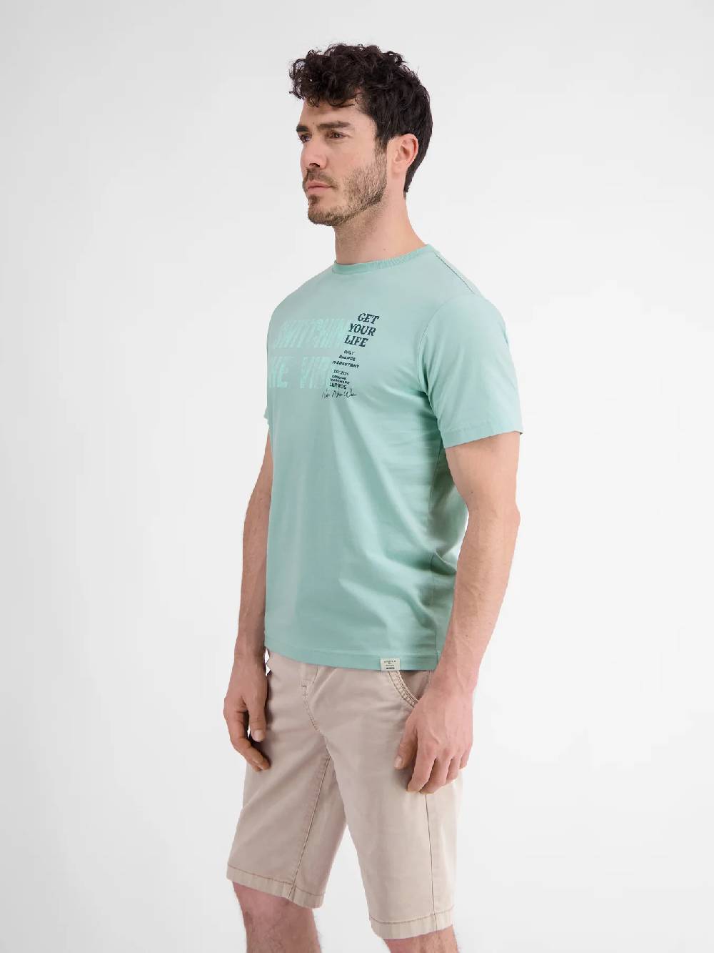 Lerros 2423005 EFFEN T-SHIRT PRINT OP DE BORST (622 COASTAL SEA BLUE)