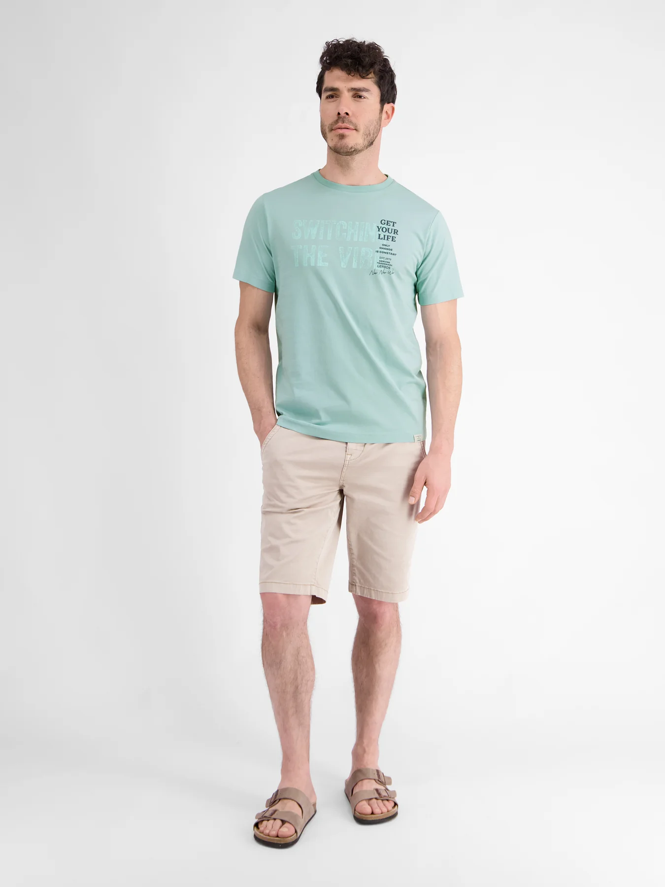 Lerros 2423005 EFFEN T-SHIRT PRINT OP DE BORST (622 COASTAL SEA BLUE)