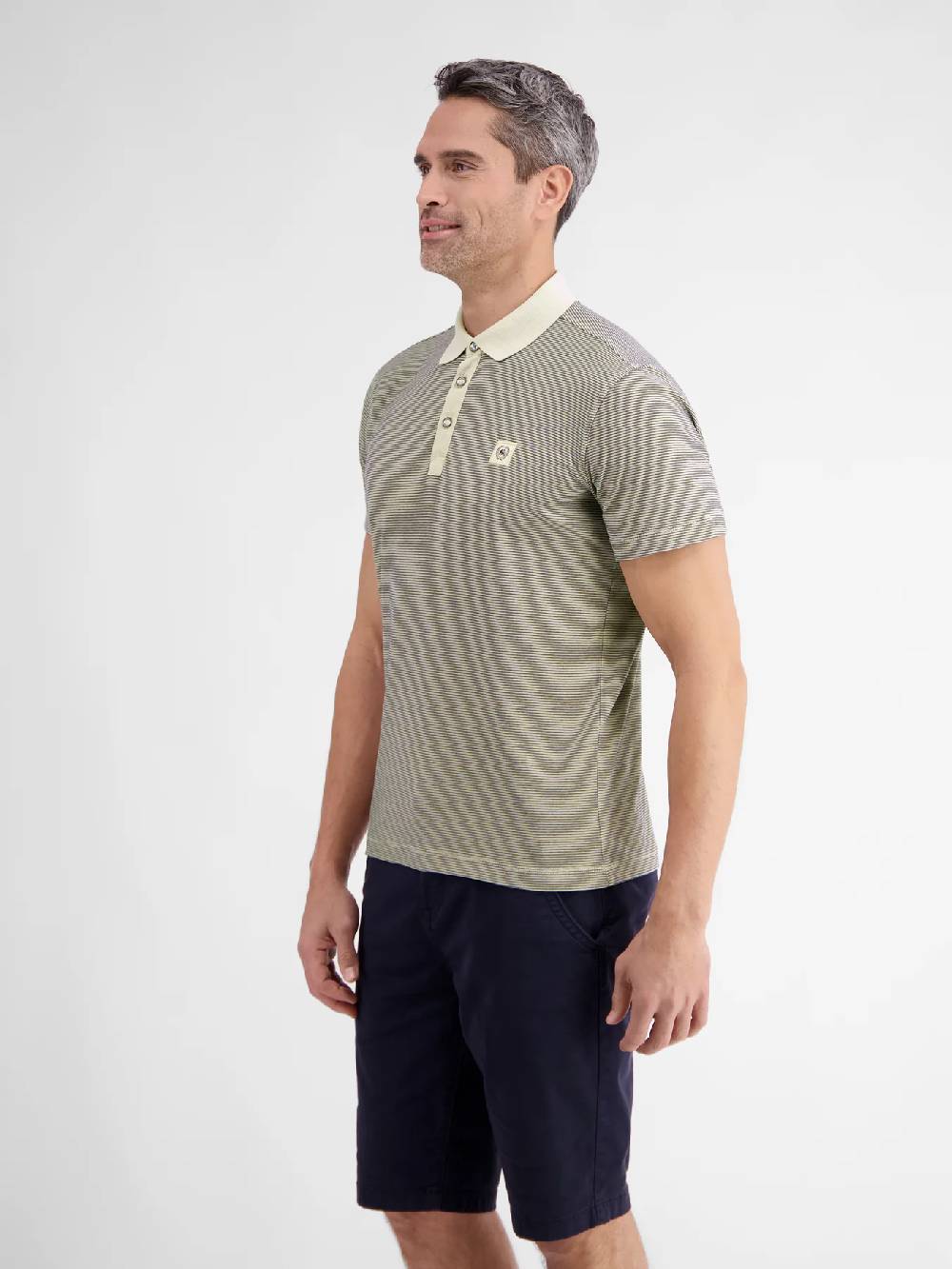 Lerros 2423211 GESTREEPT POLOSHIRT (705 LIGHT DUNE BEIGE)