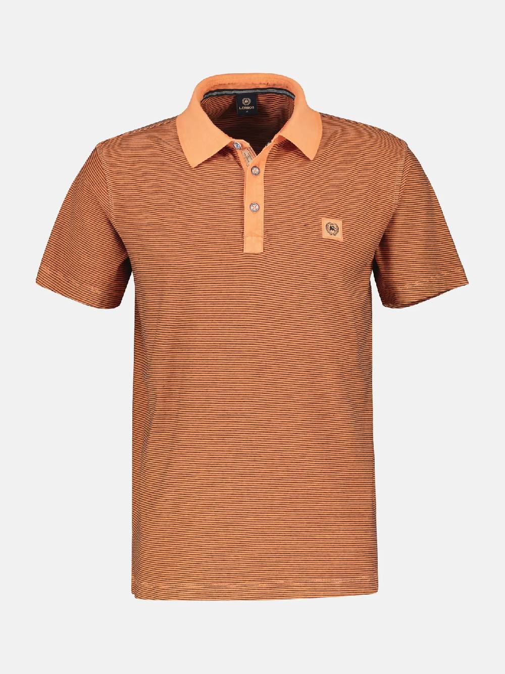 Lerros 2423211 GESTREEPT POLOSHIRT (927 MELLOW PEACH)