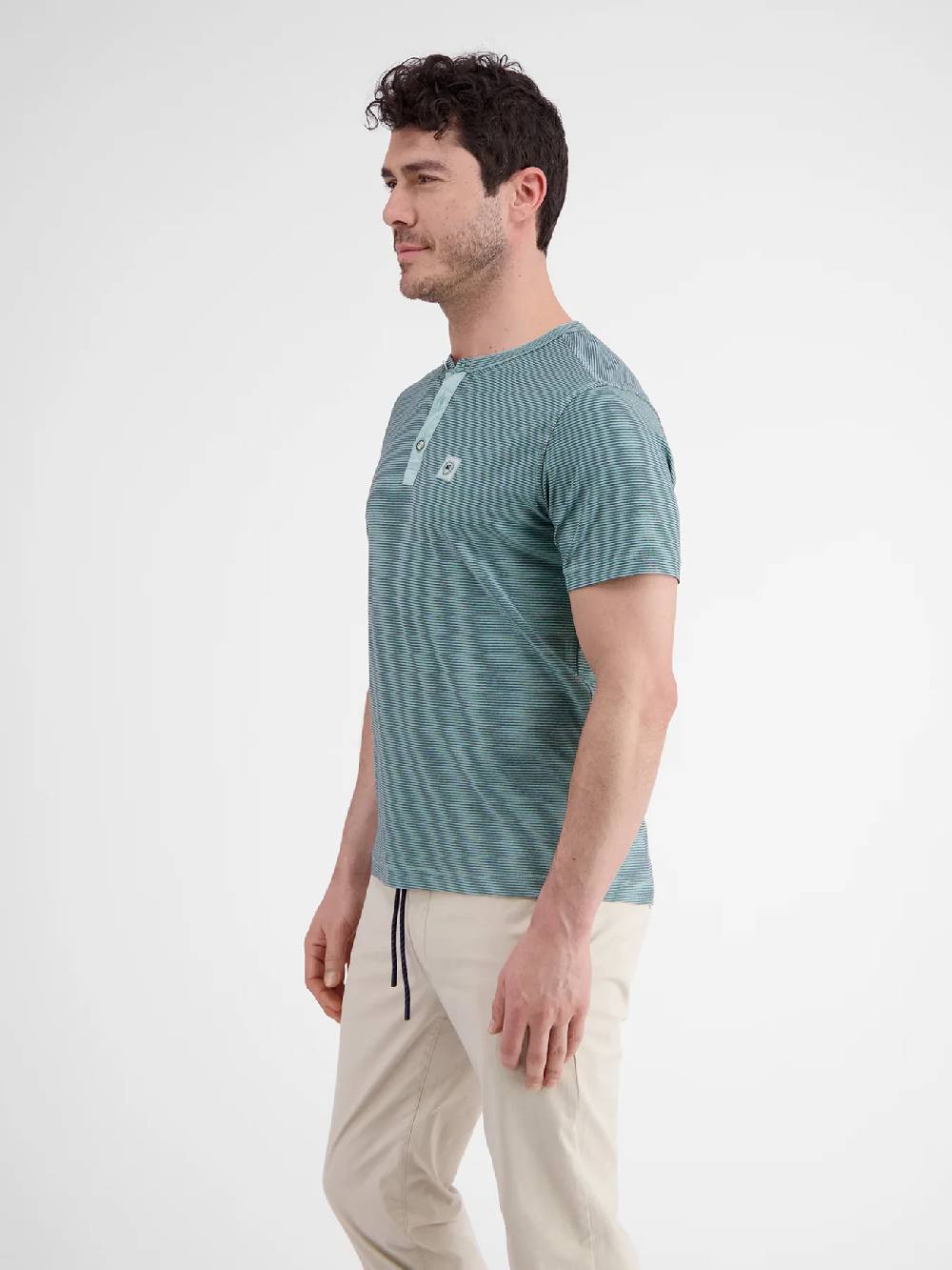 Lerros 2423910 GESTREEPT SERAFINO OVERHEMD (622 COASTAL SEA BLUE)