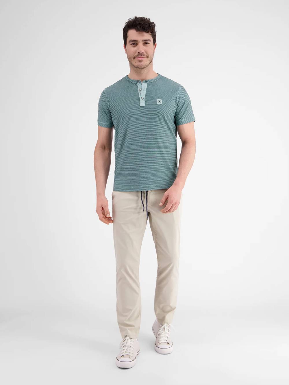 Lerros 2423910 GESTREEPT SERAFINO OVERHEMD (622 COASTAL SEA BLUE)