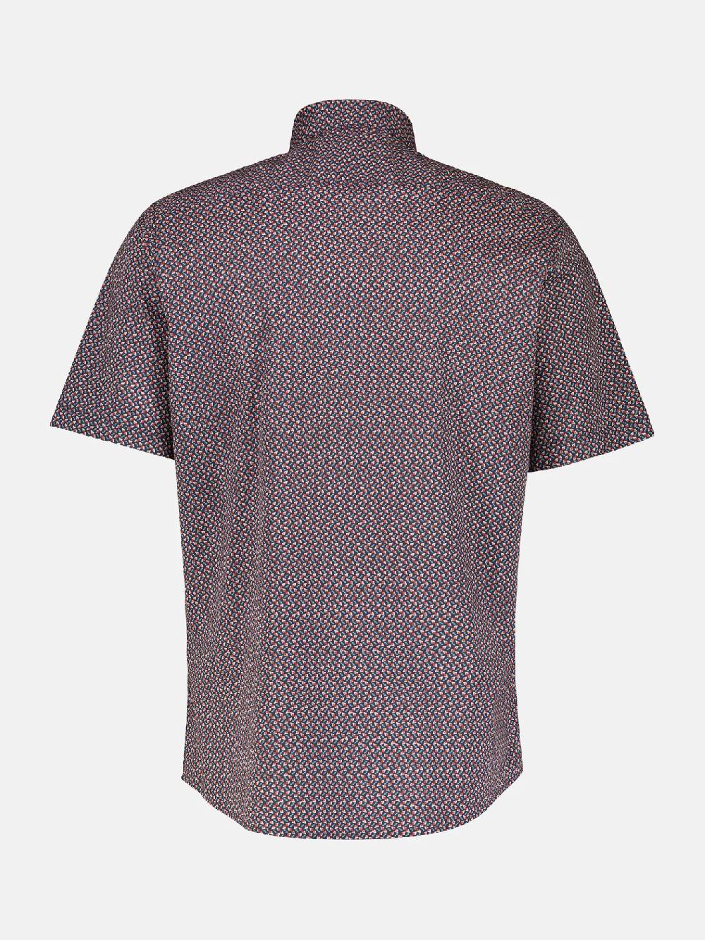 Lerros 2432303 SHIRT MET HALVE MOUW EN GEOMETRISCHE PRINT (485 CLASSIC NAVY)
