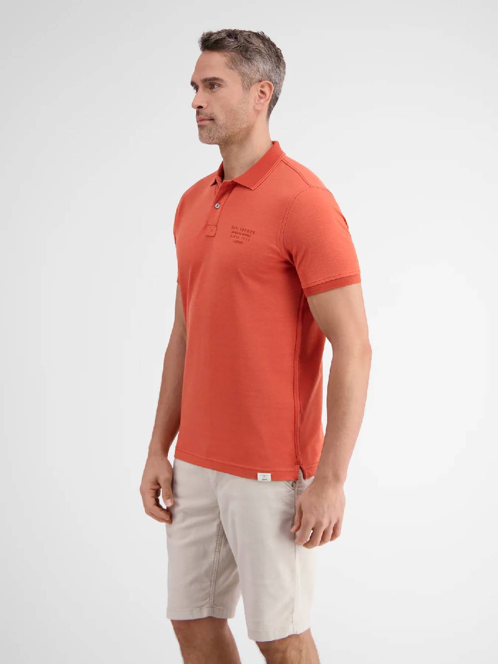 Lerros 2433239 TWEEKLEURIGE POLO (327 DEEP CORAL RED)