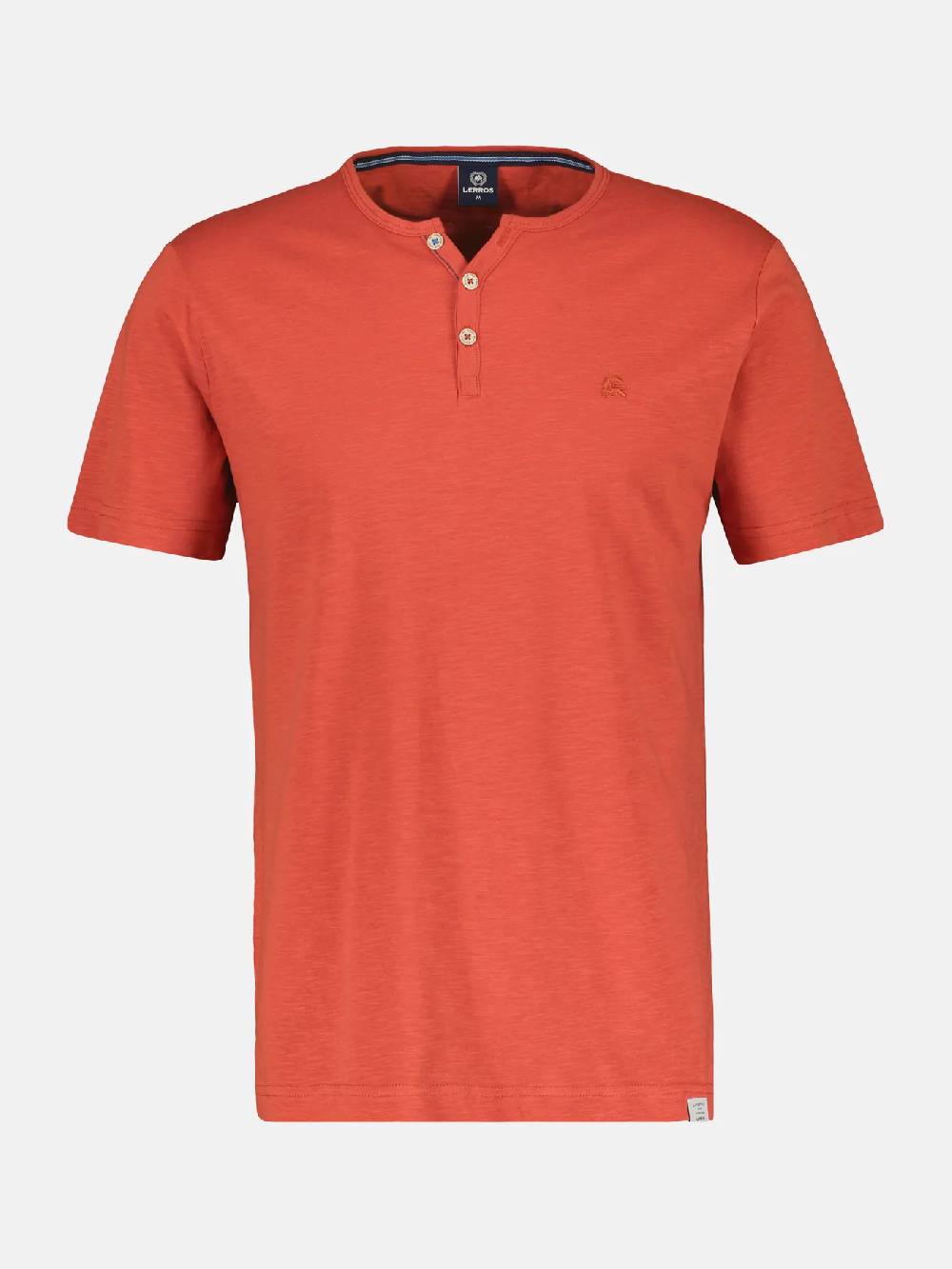 Lerros 2433908 BASIS HENLEY-SHIRT (327 DEEP CORAL RED)