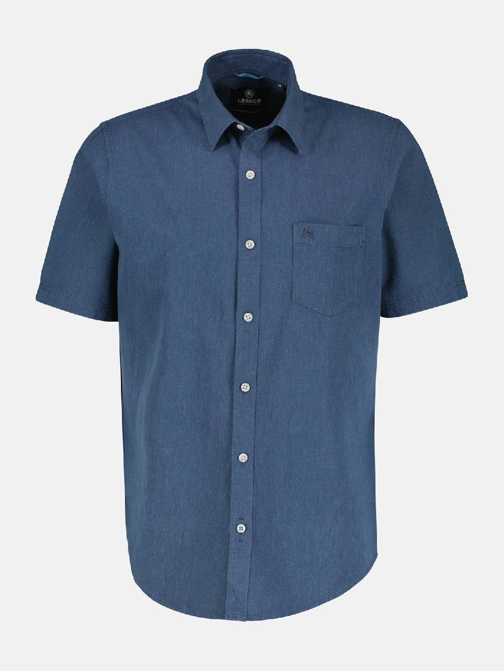 Lerros 2442010 CASUAL KATOENEN LINNEN OVERHEMD (485 CLASSIC NAVY)