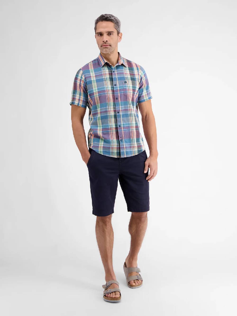 Lerros 2442011 GERUIT OVERHEMD KATOEN-LINNENMIX (327 DEEP CORAL RED)