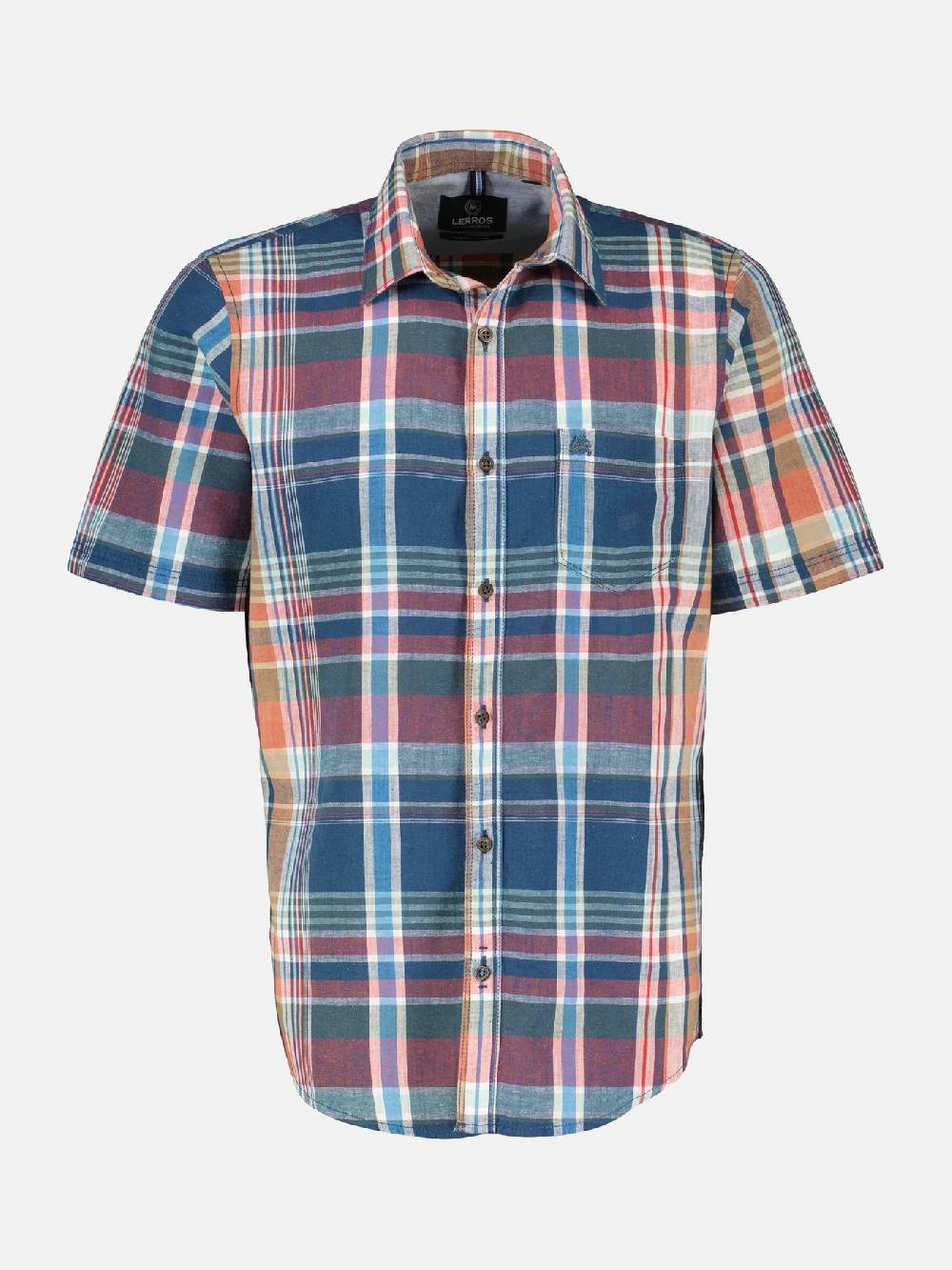 Lerros 2442011 GERUIT OVERHEMD KATOEN-LINNENMIX (448 STORM BLUE)