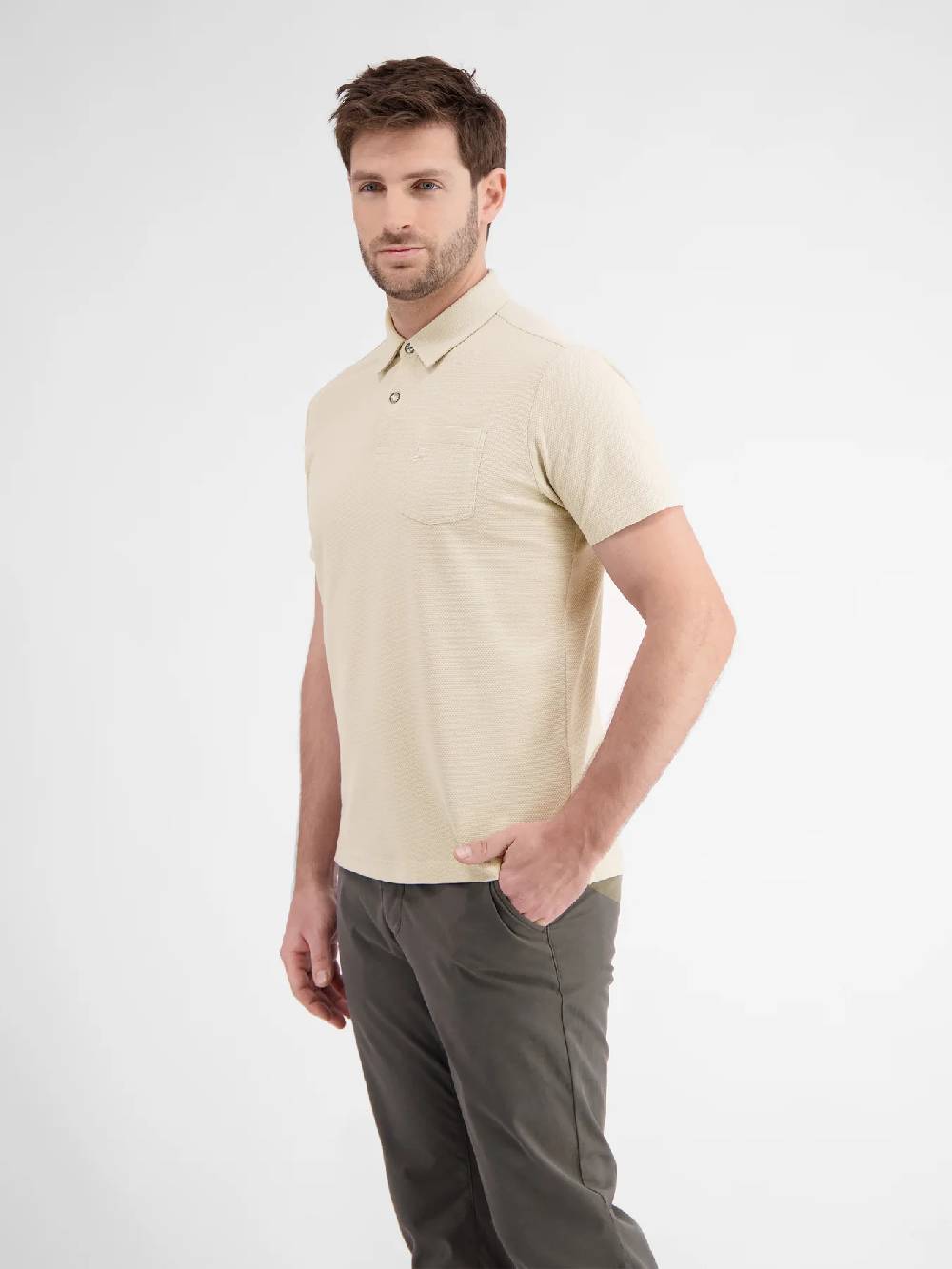Lerros 2443204 POLOSHIRT IN SPORTIEVE WAFELPIQUÉKWALITEIT (705 LIGHT DUNE BEIGE)