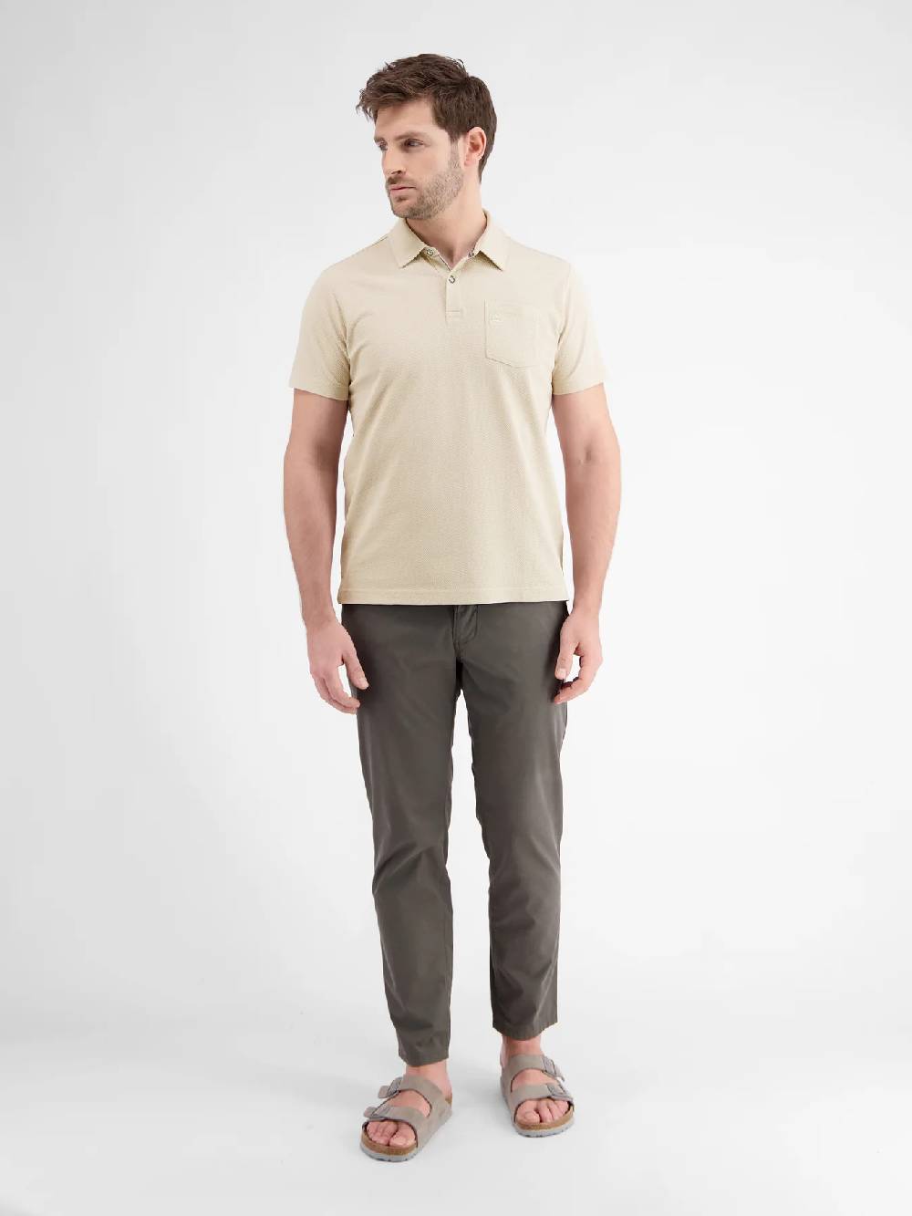 Lerros 2443204 POLOSHIRT IN SPORTIEVE WAFELPIQUÉKWALITEIT (705 LIGHT DUNE BEIGE)
