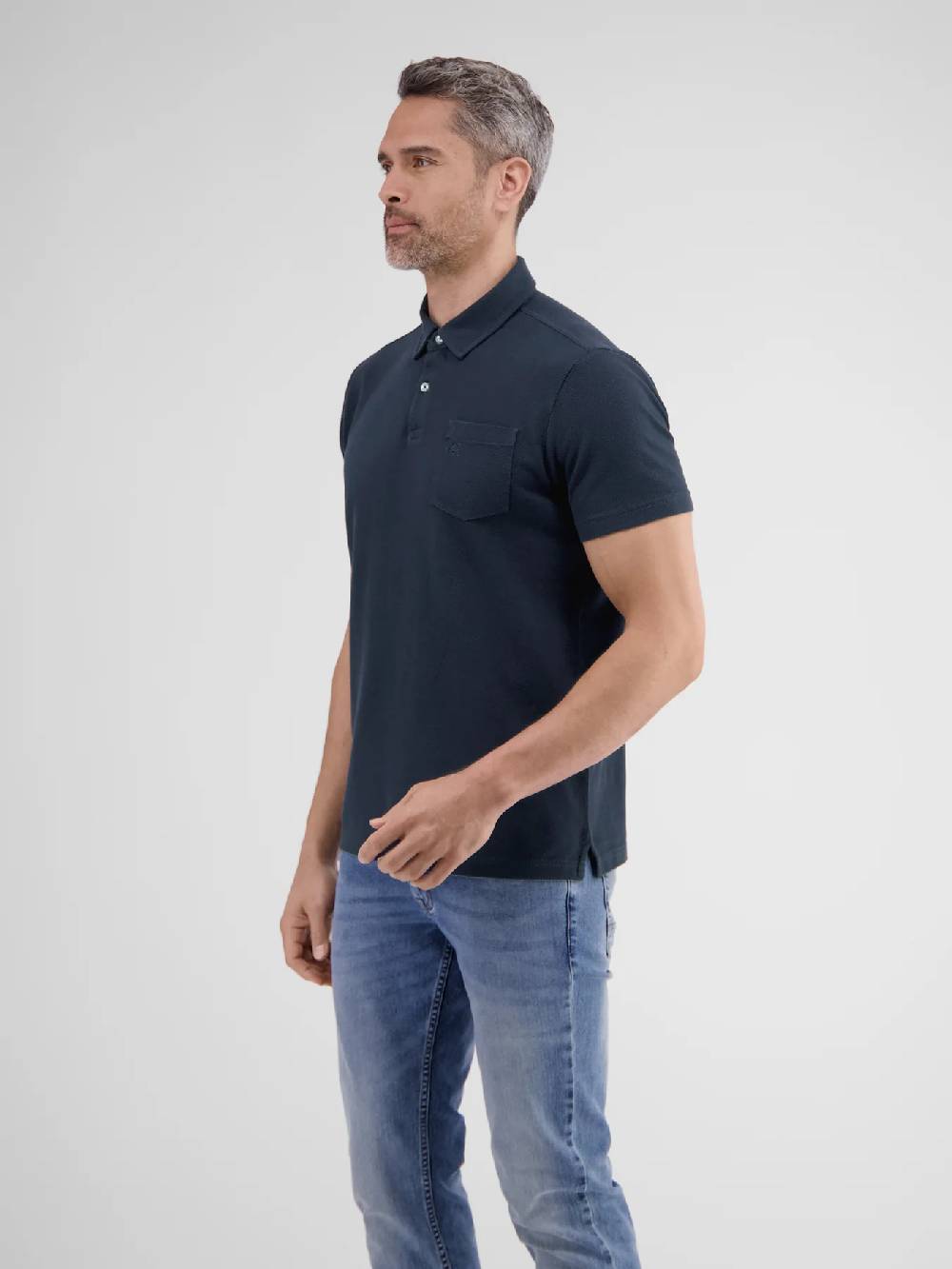 Lerros 2443204 POLOSHIRT IN SPORTIEVE WAFELPIQUÉKWALITEIT (485 CLASSIC NAVY)