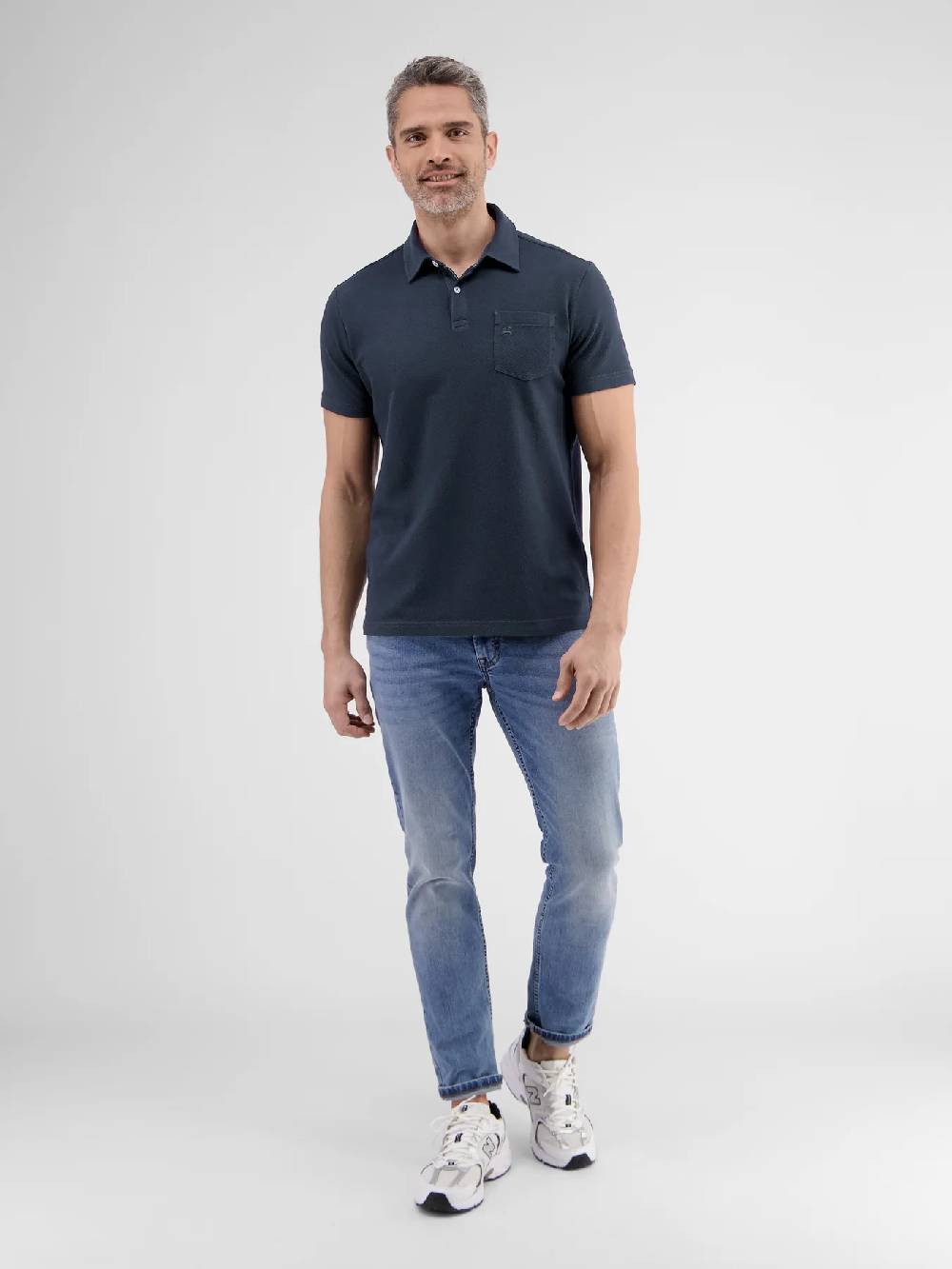 Lerros 2443204 POLOSHIRT IN SPORTIEVE WAFELPIQUÉKWALITEIT (485 CLASSIC NAVY)