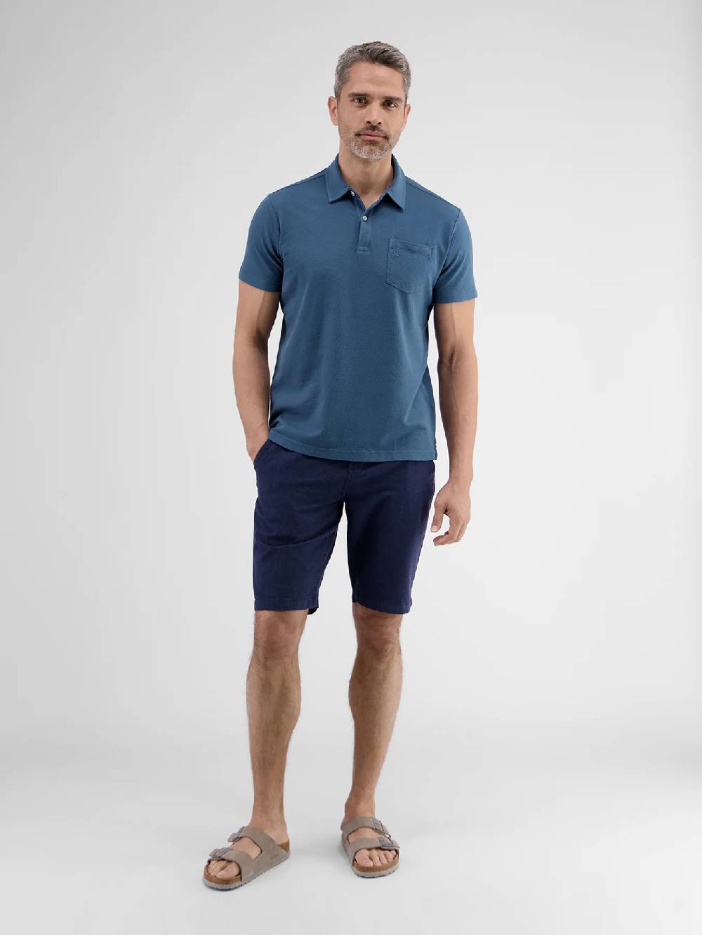 Lerros 2443204 POLOSHIRT IN SPORTIEVE WAFELPIQUÉKWALITEIT (448 STORM BLUE)