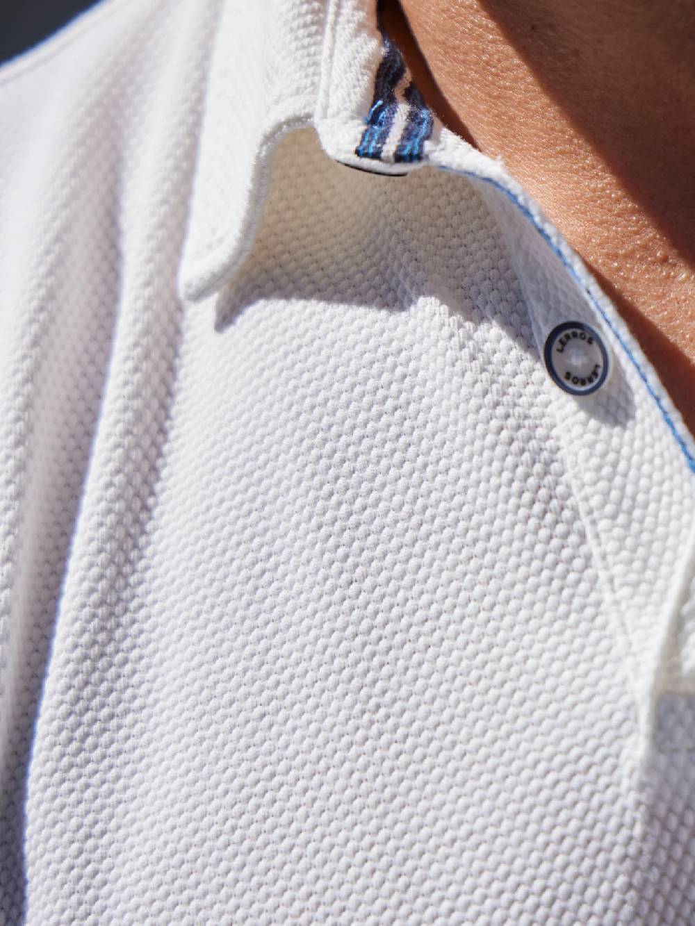 Lerros 2443204 POLOSHIRT IN SPORTIEVE WAFELPIQUÉKWALITEIT (103 BROKEN WHITE)