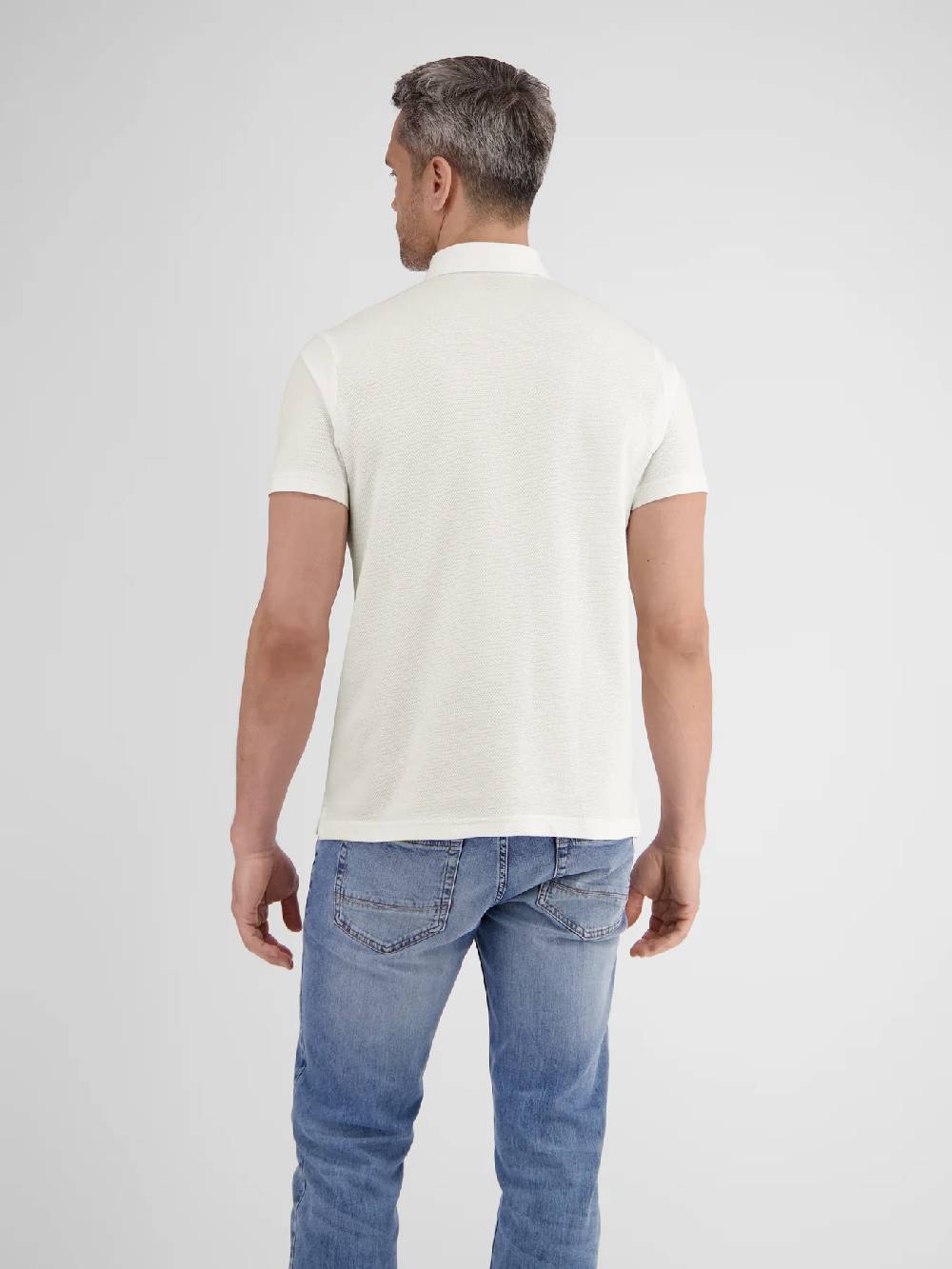 Lerros 2443204 POLOSHIRT IN SPORTIEVE WAFELPIQUÉKWALITEIT (103 BROKEN WHITE)
