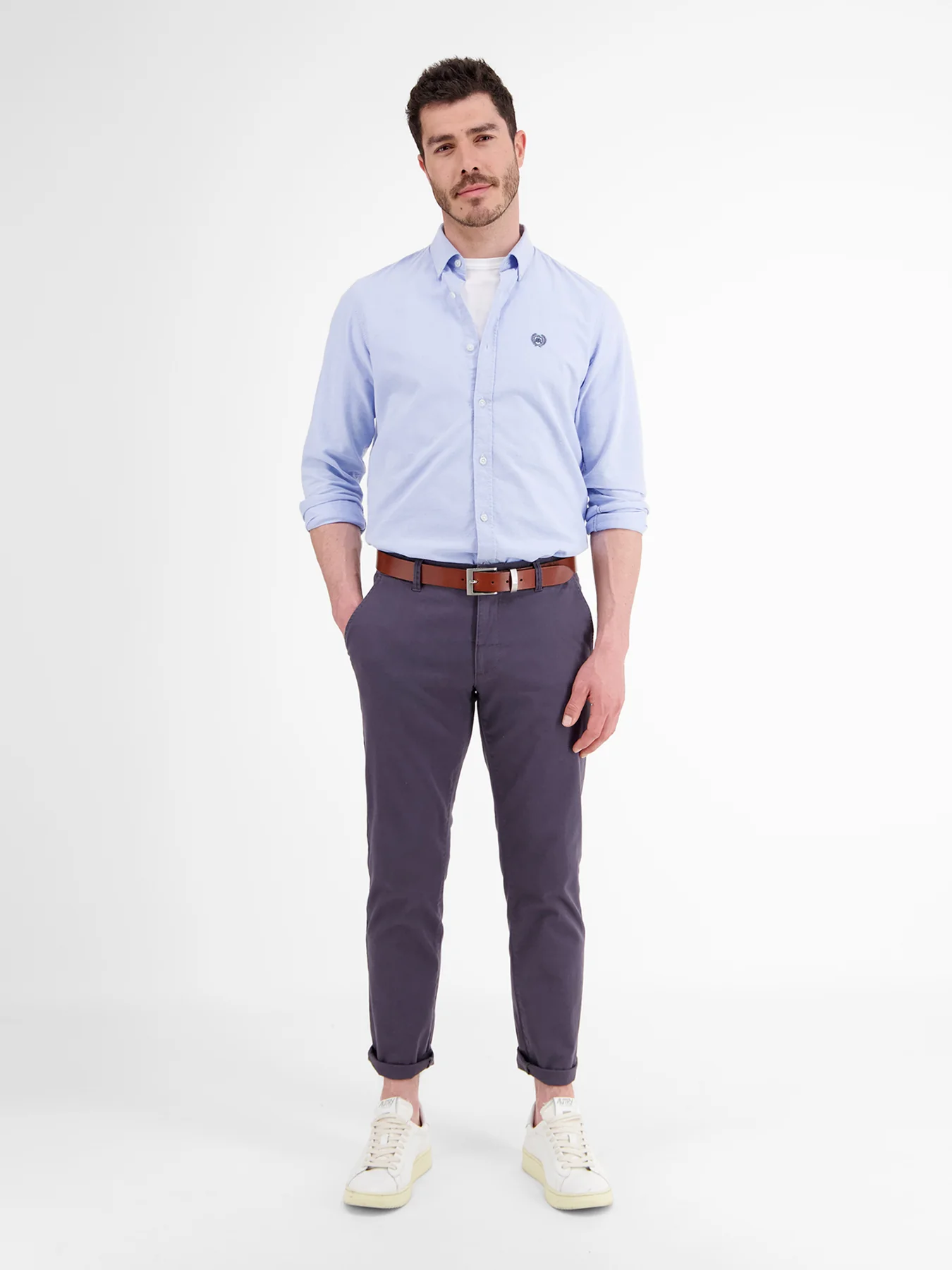 Lerros 5003007 RIEM MET METALEN ELEMENTEN (740 COGNAC)