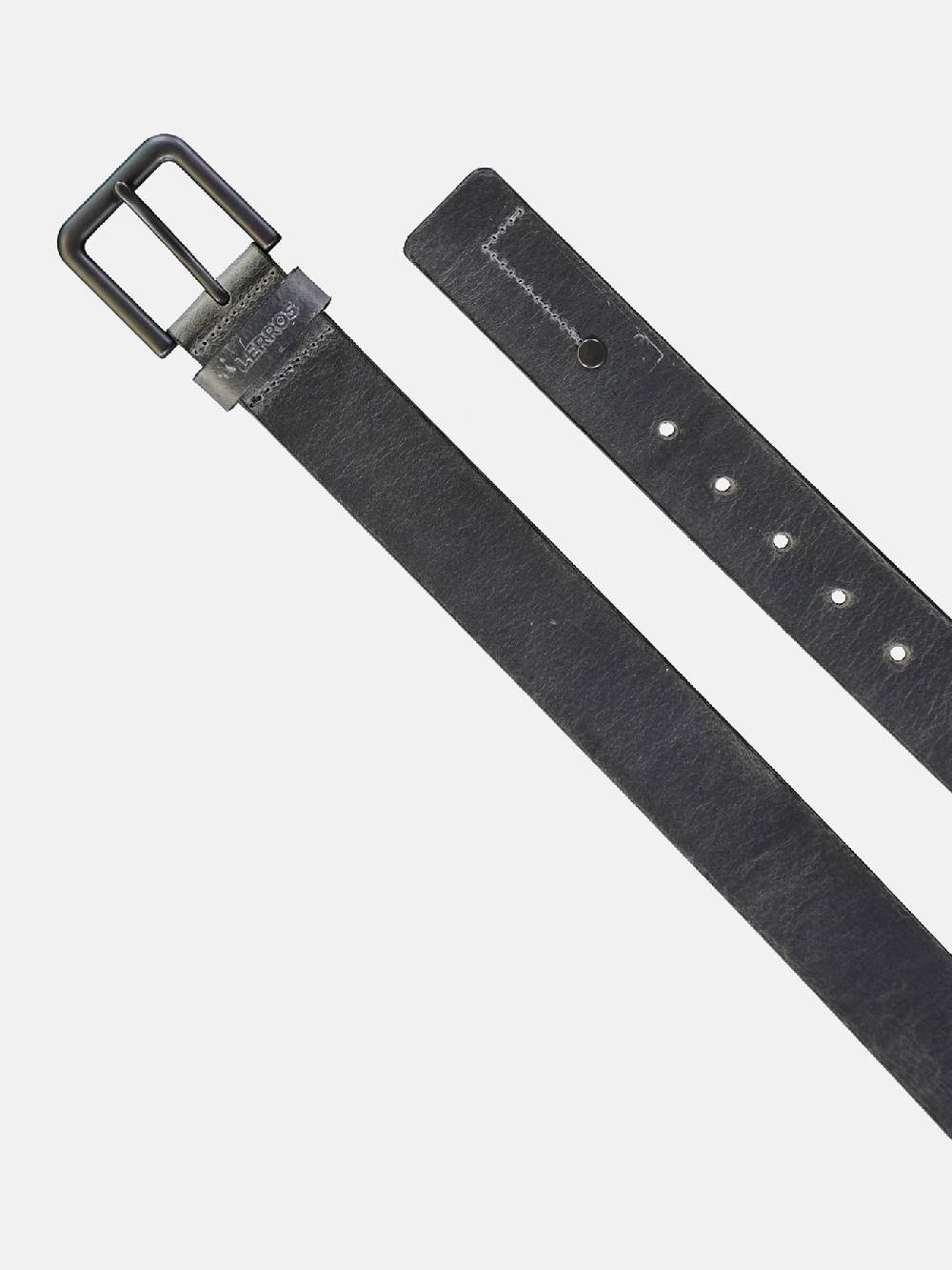 Lerros 5003018 LEREN RIEM MATTHEW MET ZWARTE GESP (250 MID GREY MELANGE)