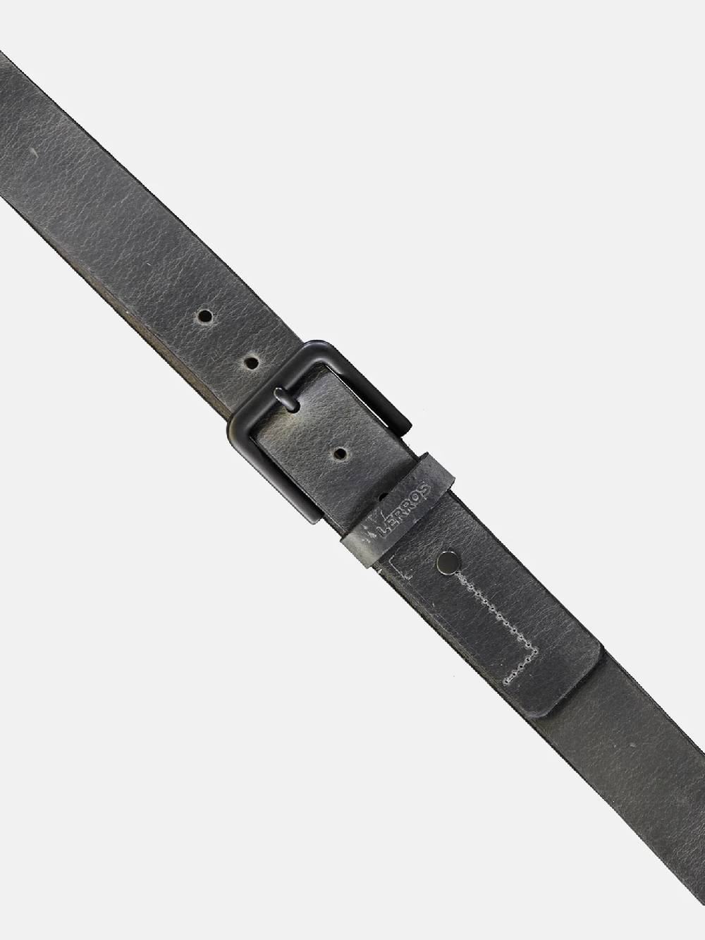 Lerros 5003018 LEREN RIEM MATTHEW MET ZWARTE GESP (250 MID GREY MELANGE)