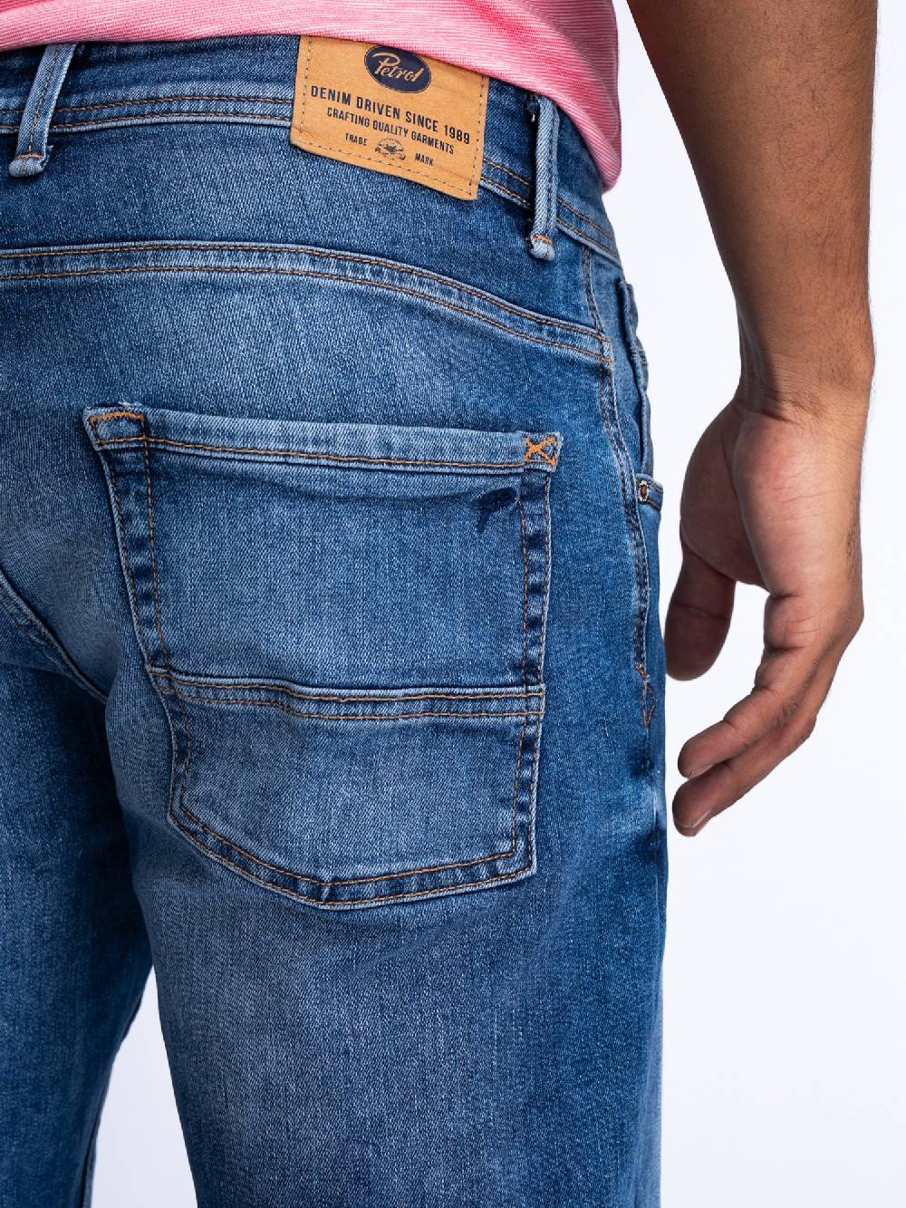 Petrol BLIZZARD DENIM SHORT RELAXED FIT M-1040-SHO003 (medium Stone 5755)