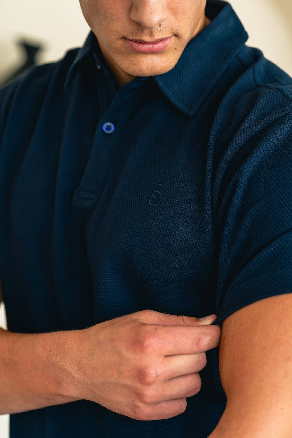 Boogaerts MAX WAFFLE POLO NAVY
