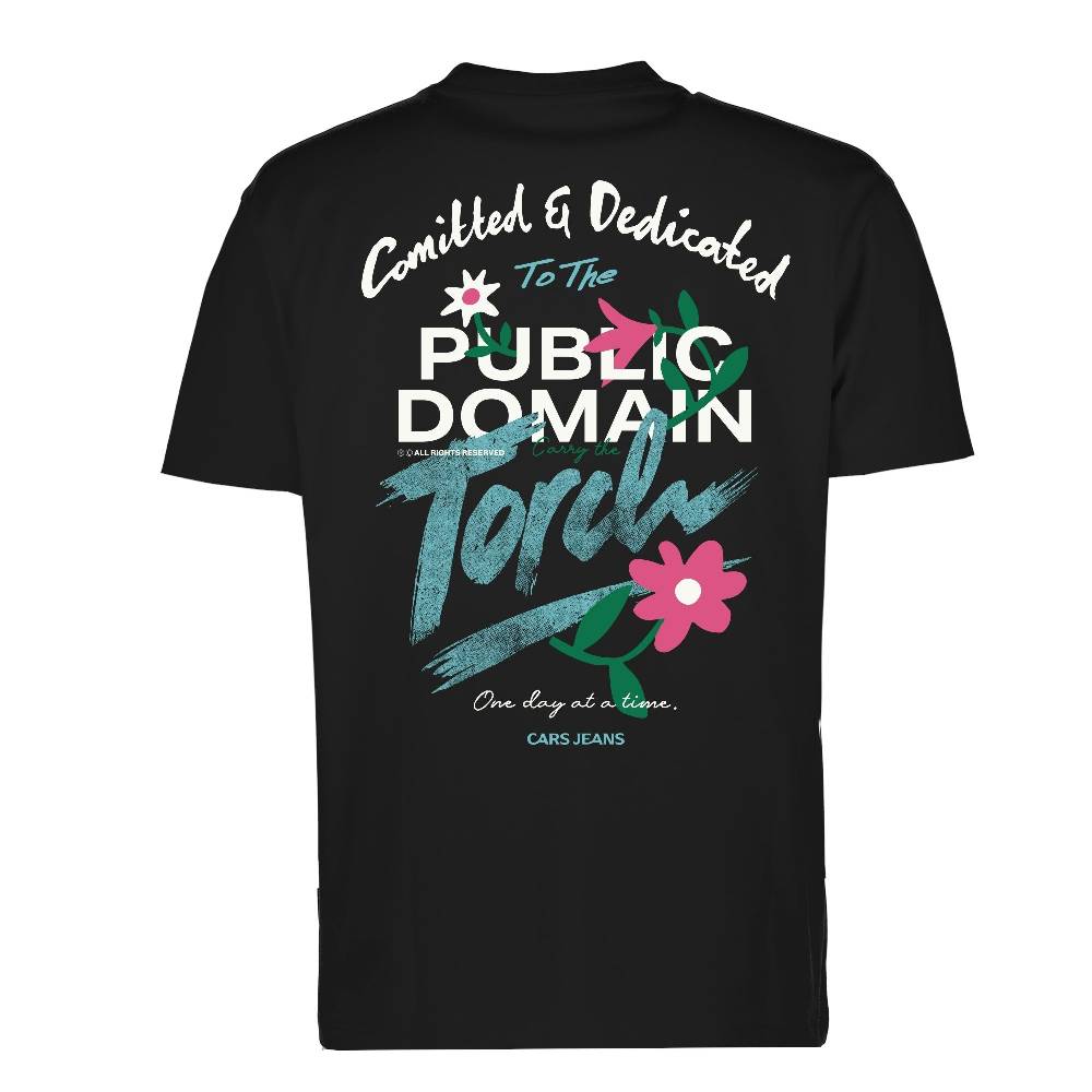 Cars Jeans COLYN TS BACKPRINT BLACK