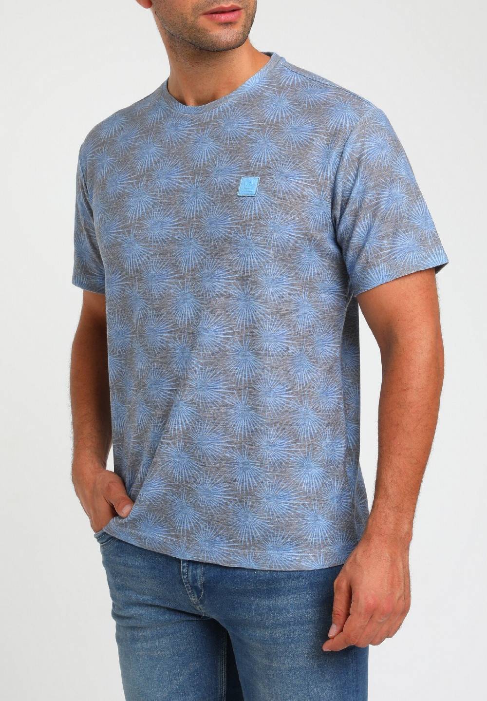 Gabbiano 154540 Tile Blue T-shirt Print