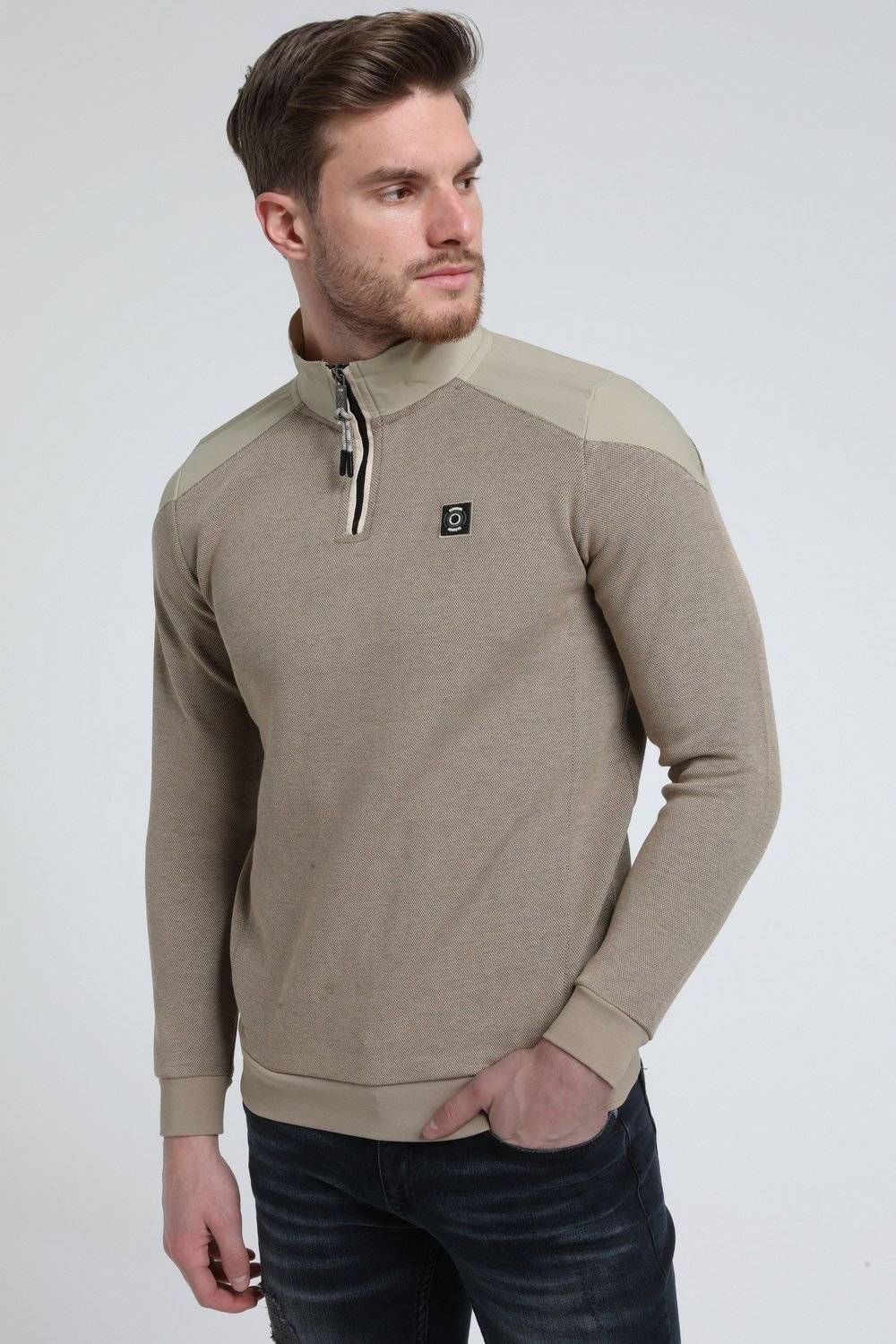 Gabbiano 772714 Half Zip Sweater Cream