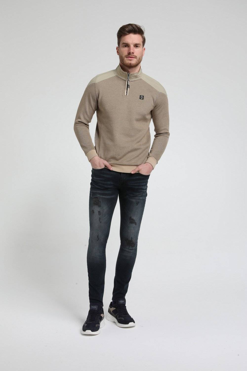 Gabbiano 772714 Half Zip Sweater Cream