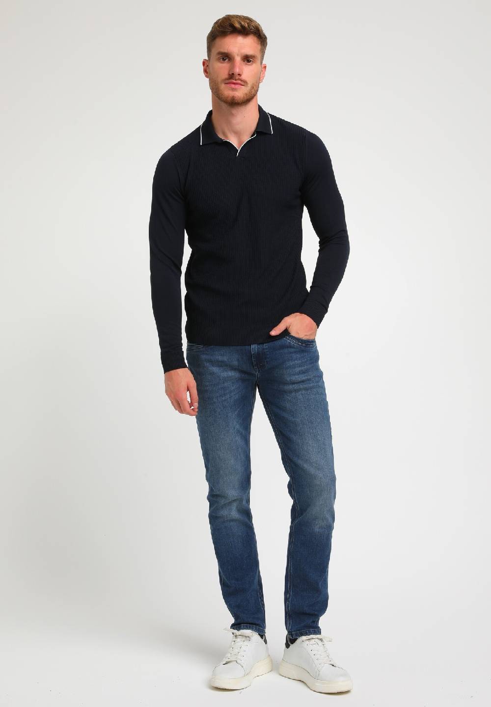 Gabbiano POLO KNITWEAR LONGSLEEVE 234925 (301 Navy)