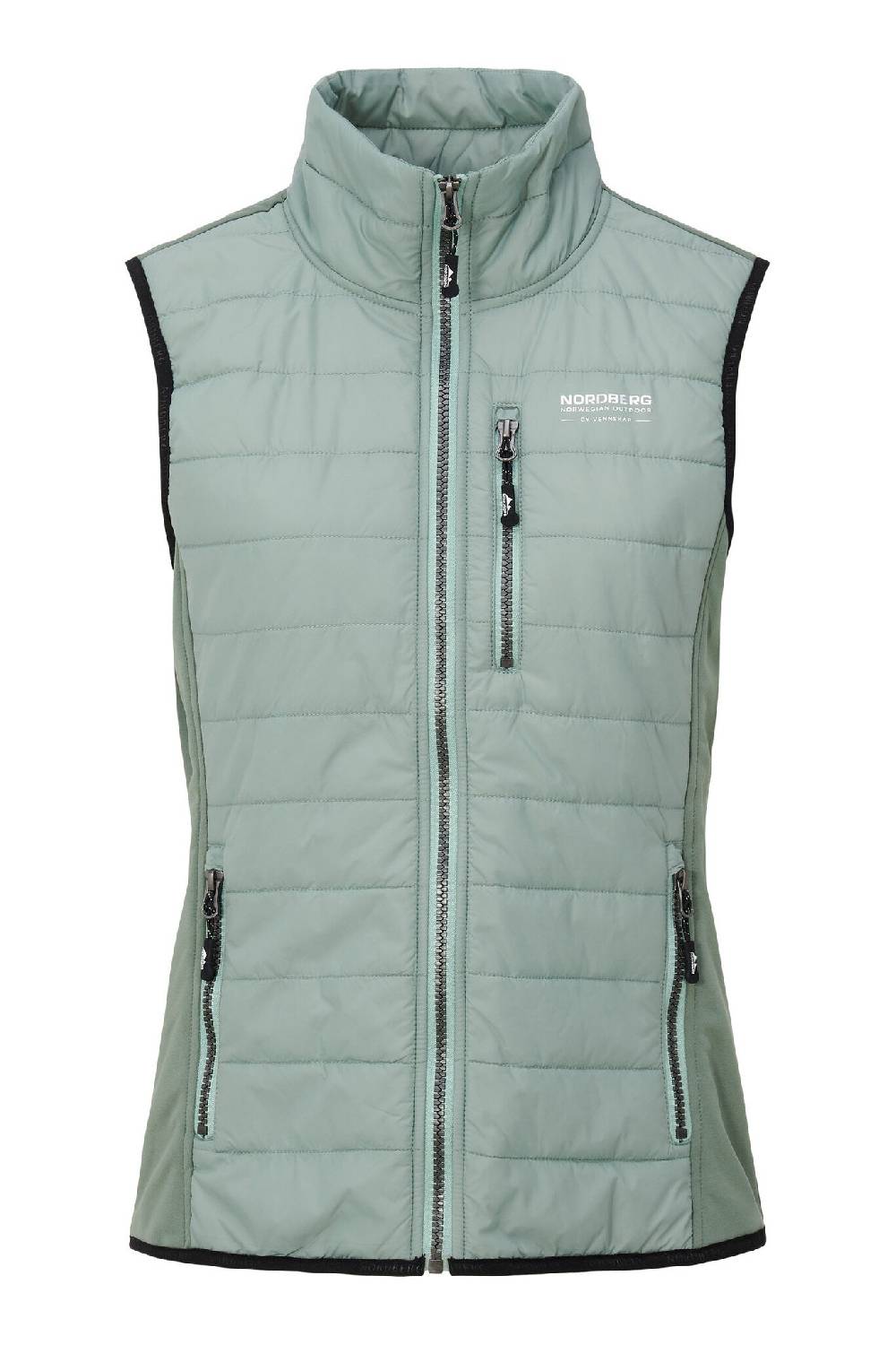 LADIES KNITTED AND WOVEN VEST TIRZA HERBAL GREEN