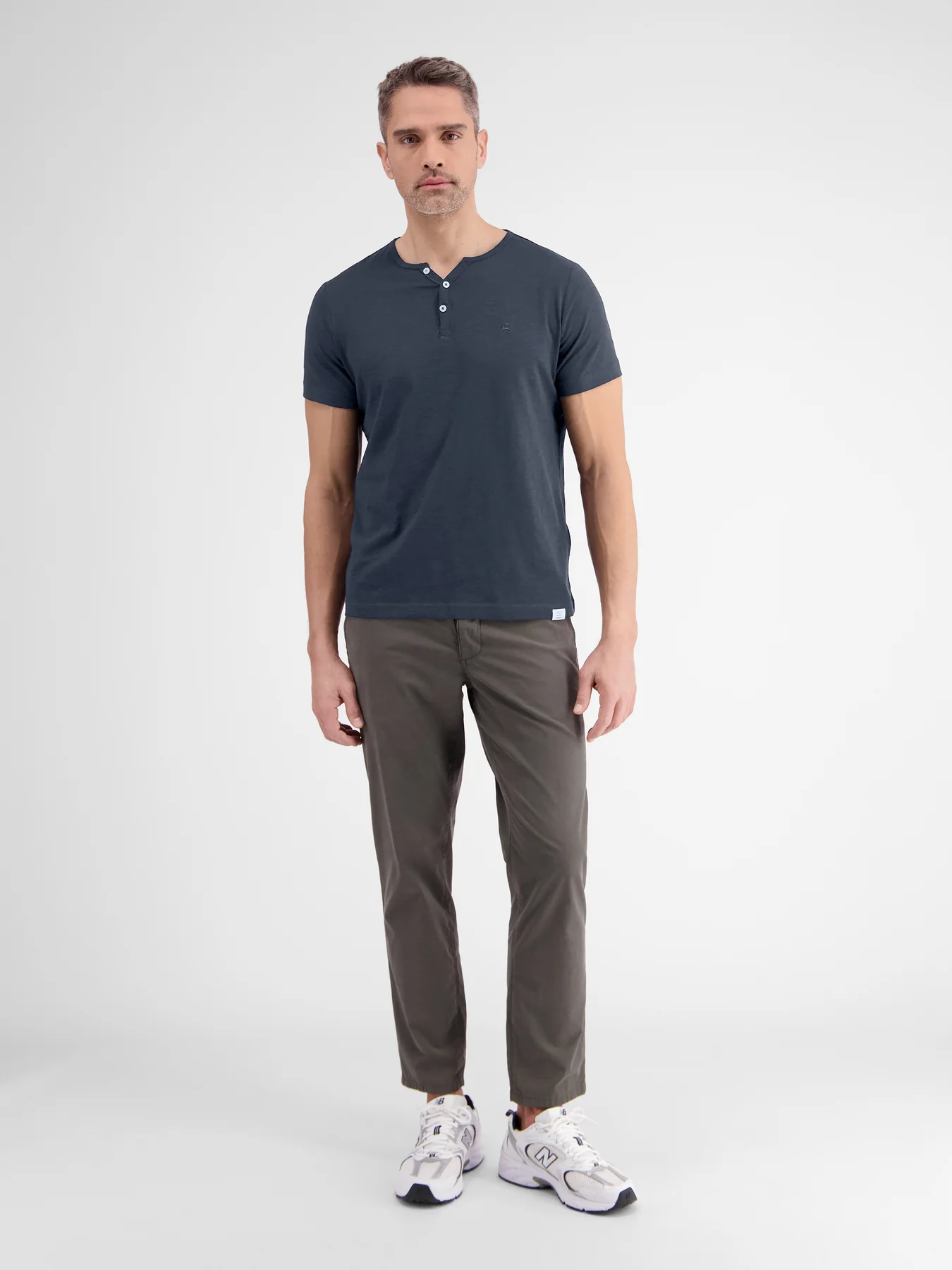 Lerros 2433908 BASIS HENLEY-SHIRT (485 CLASSIC NAVY)