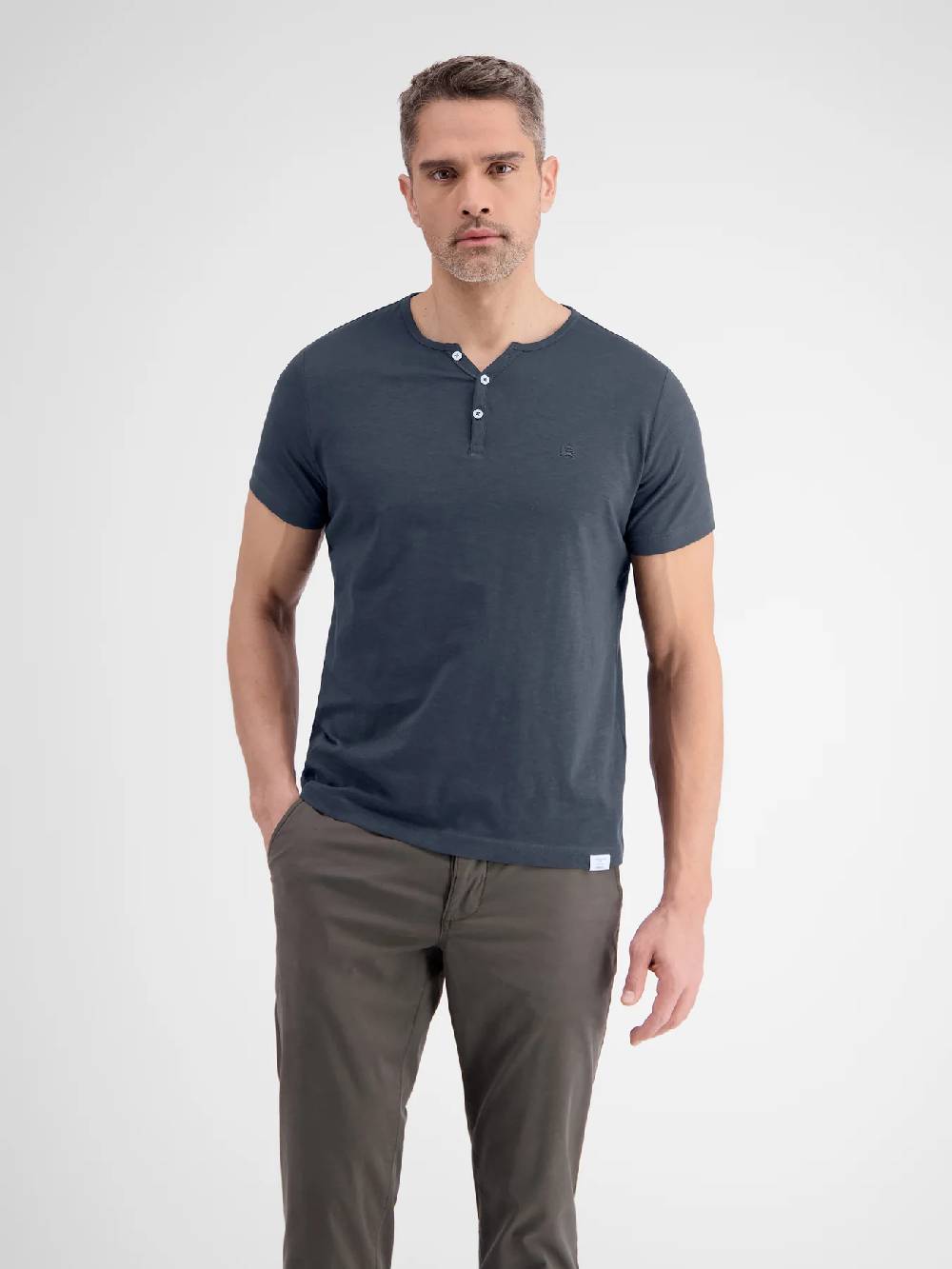 Lerros 2433908 BASIS HENLEY-SHIRT (485 CLASSIC NAVY)
